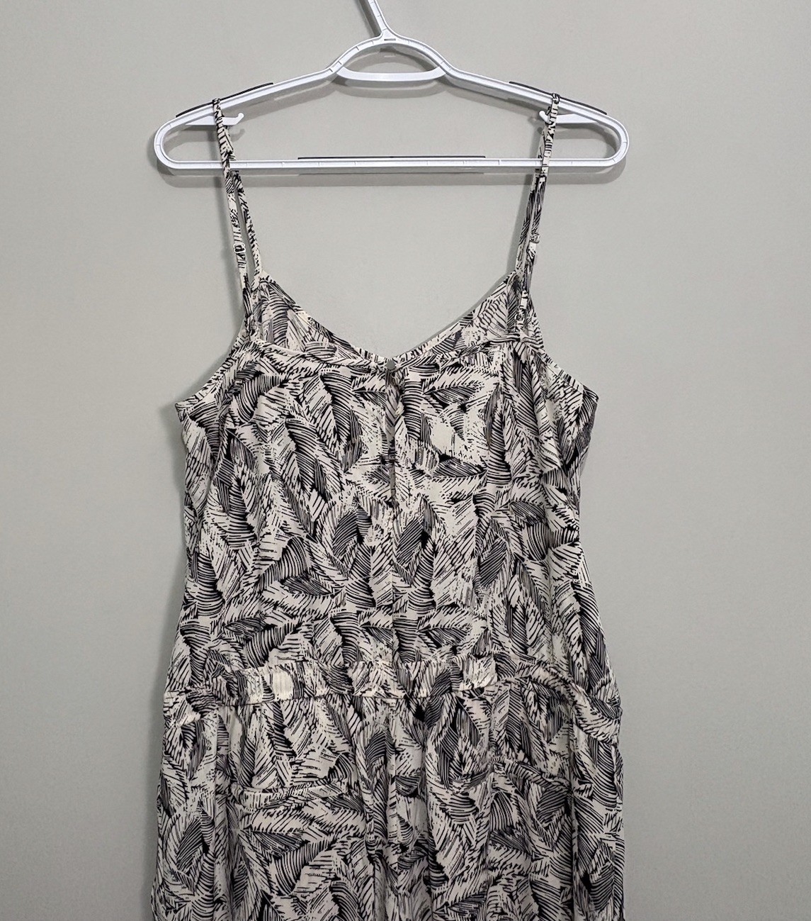 Banana Republic Jumpsuit Sz 8 Tropical Print Spaghetti Strap Jogger Baggy Pocket