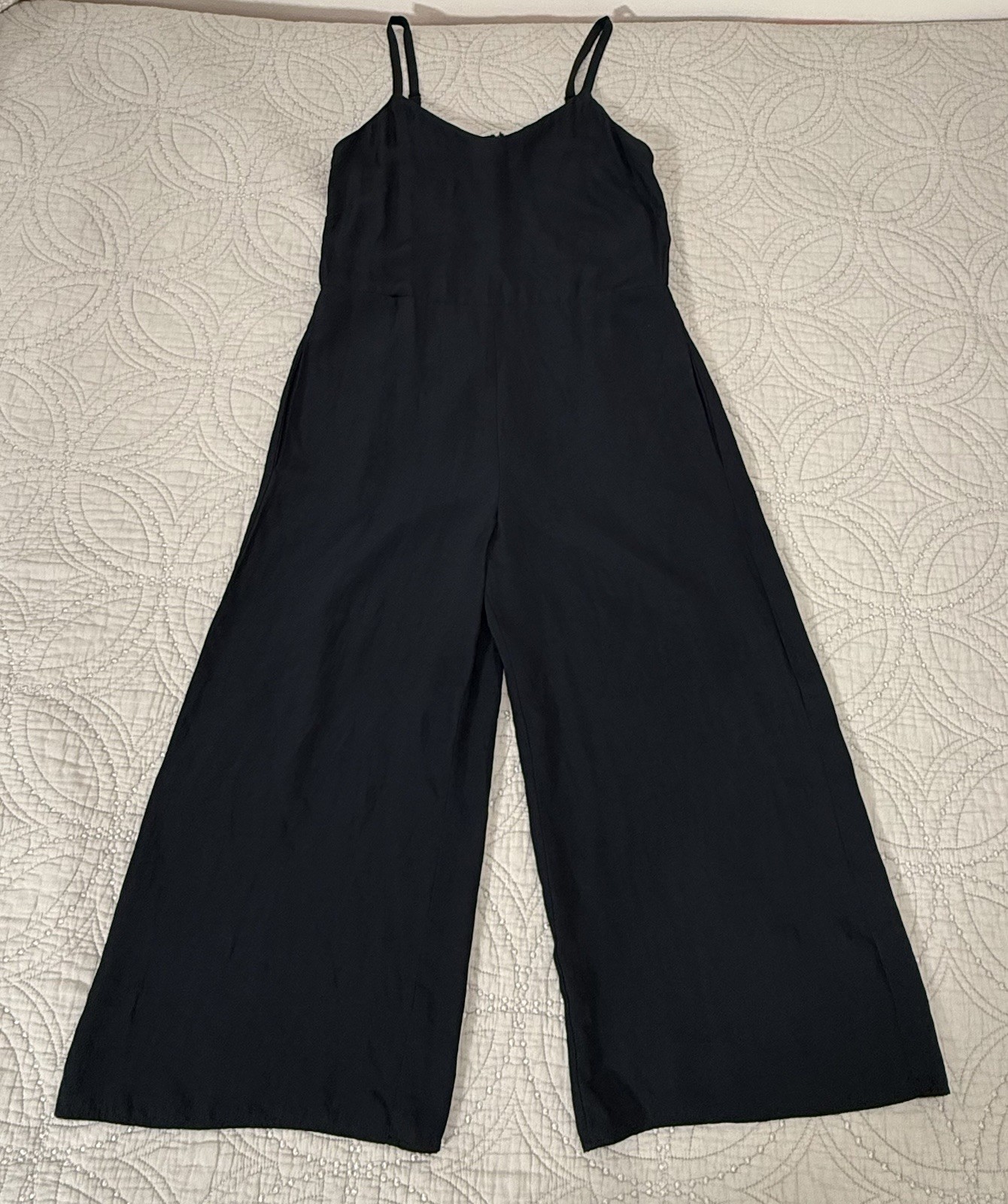 Vince Cami Wide Leg Crop Thin Strap Black Jumpsuit Size 4