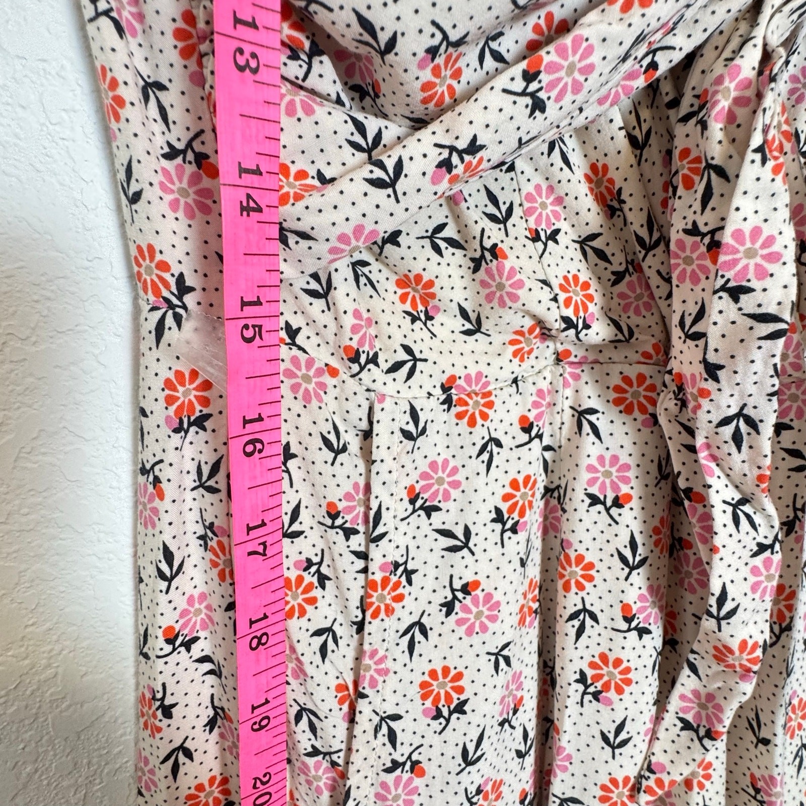 Capulet White & Pink Floral Tie Front Lined Wide Legged V Neck Jumpsuit, S