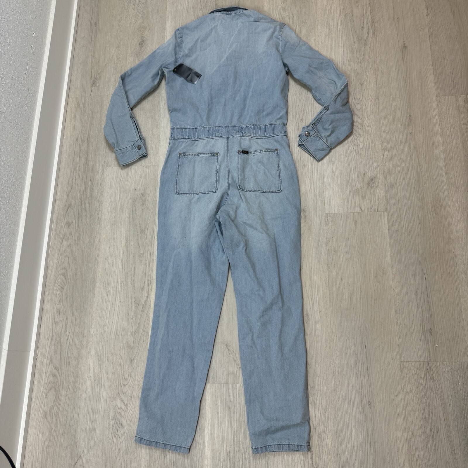 Free People Lee Vintage Modern Union All Coveralls Size XS Barely Blue Denim