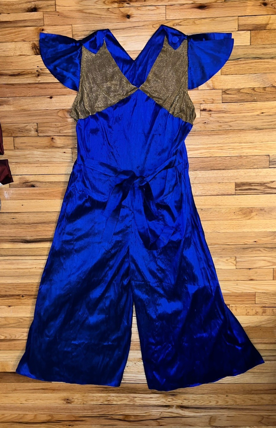 Repro 30s “Beach Pajamas”. 100% Dupioni Silk. Top Is 100% Silk & Handsewn Beads