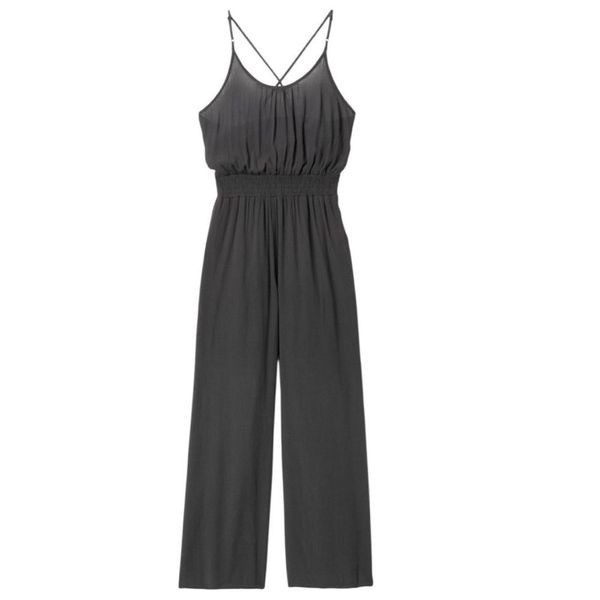 PRANA Fernie Wide Leg Jumpsuit Black Modal Womens Size Large NWT Sustainable