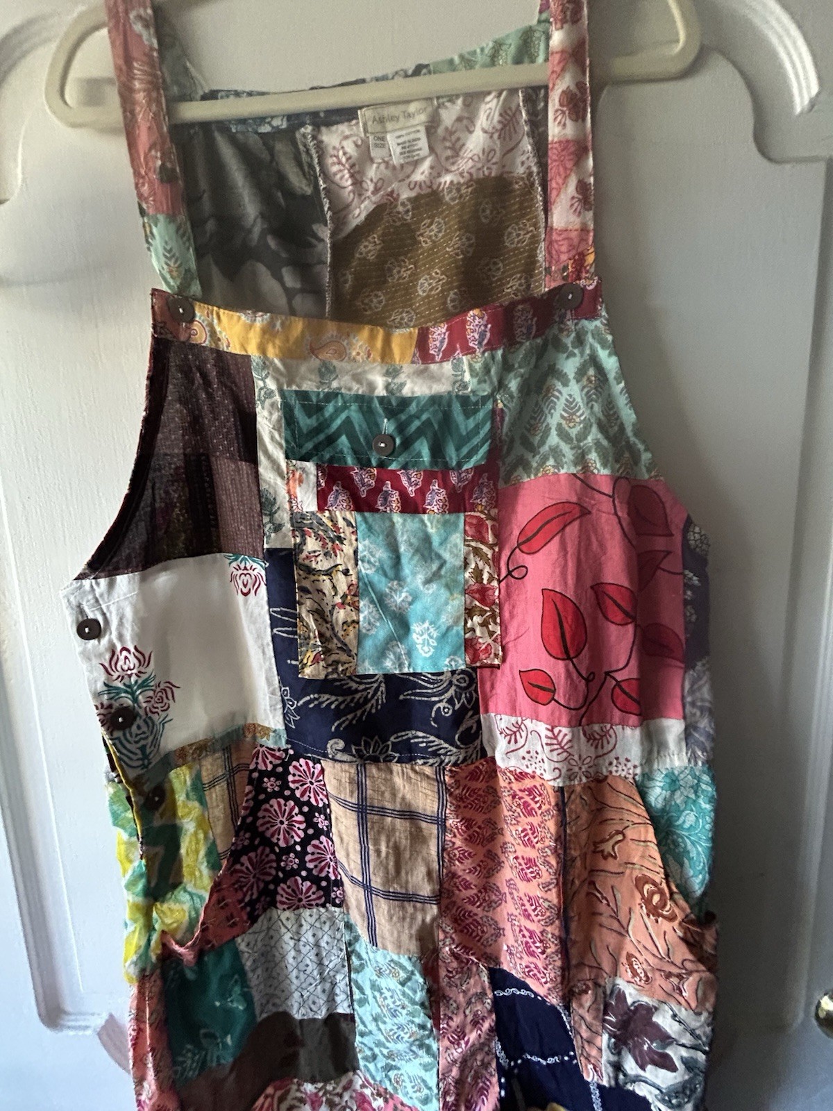 Patchwork Overalls 100% Cotton One Size by Ashley Taylor Boho Hippie Festival