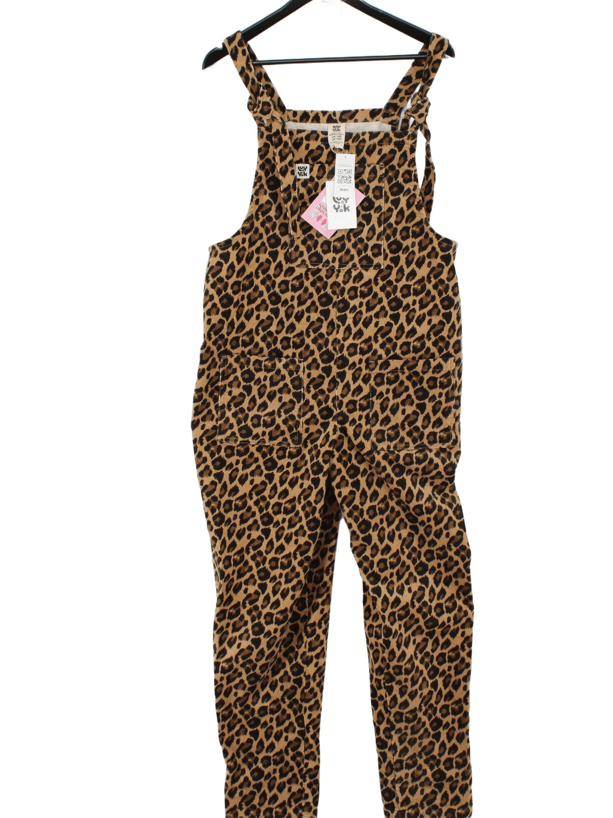 Lucy & Yak Women’s Jumpsuit UK 14 Brown Cotton with Elastane Jumpsuit