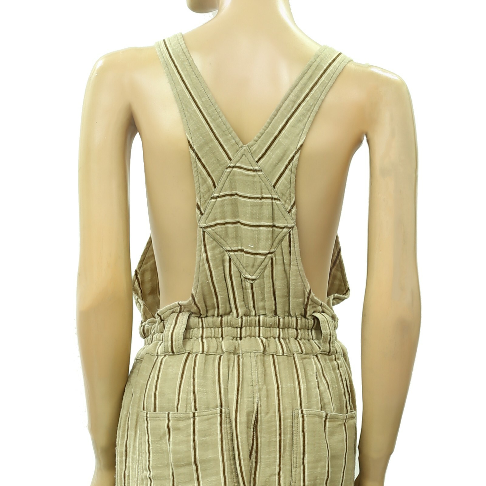 Free People FP One Ballast Overall Jumpsuit Striped Printed Tapered Leg S 220533