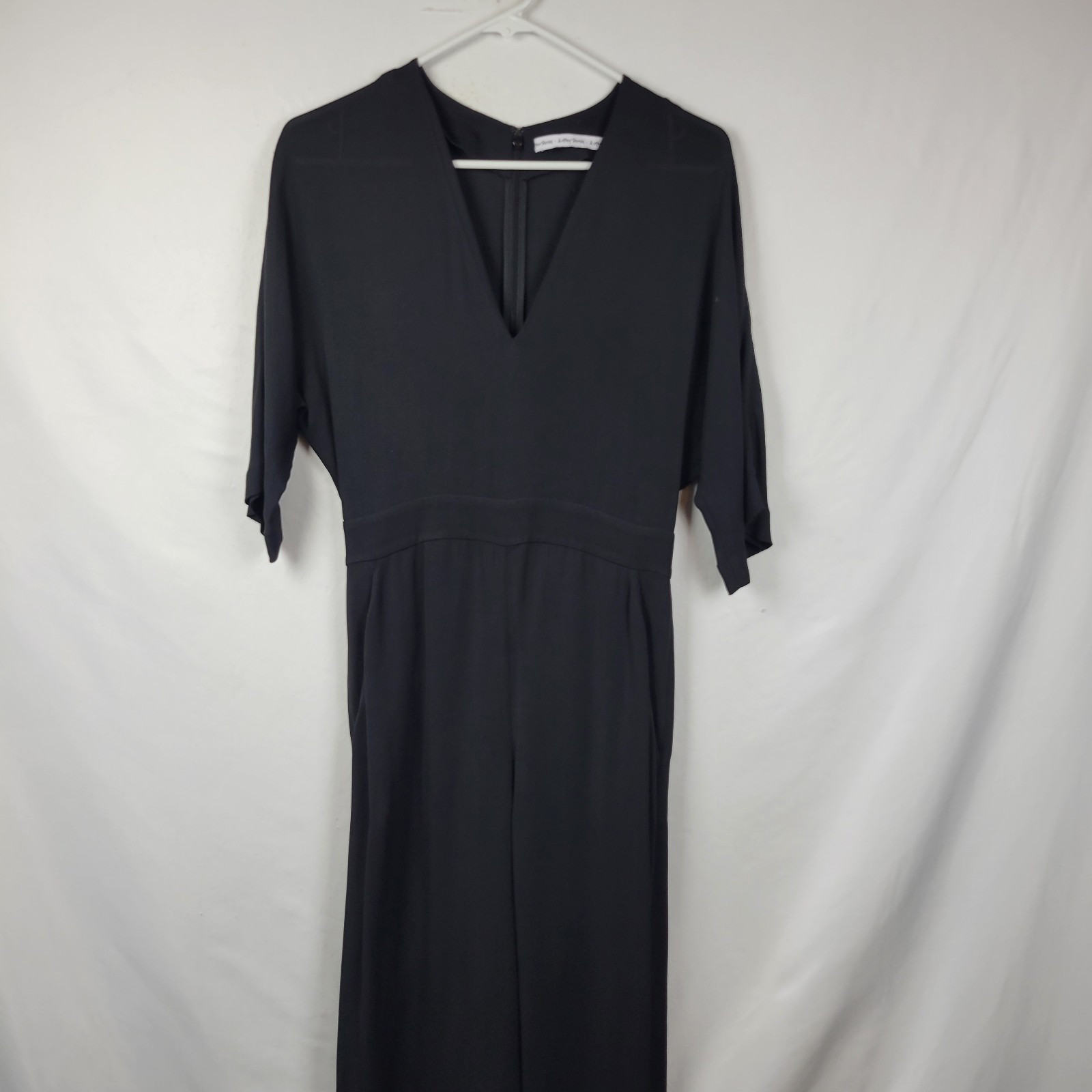 & Other Stories Black 1/2 Sleeve Wide Leg Lined Viscose Jumpsuit Women’s Size 4