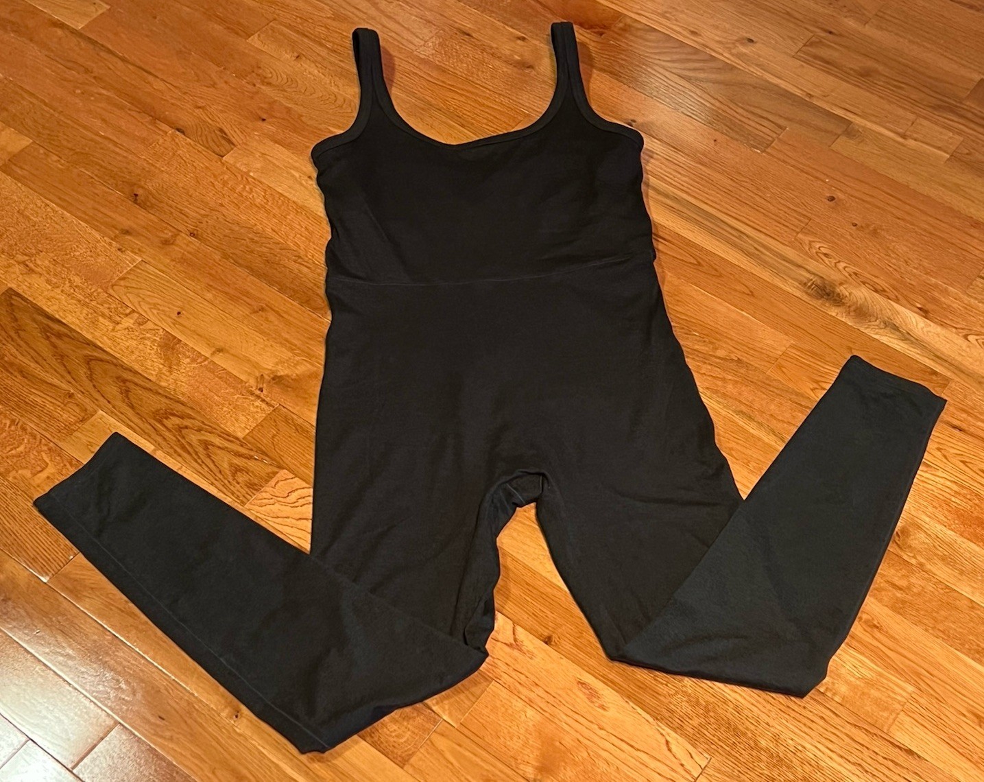 Vuori Halo Essential Jumpsuit Black Heather Sleeveless Round Neck Size Large