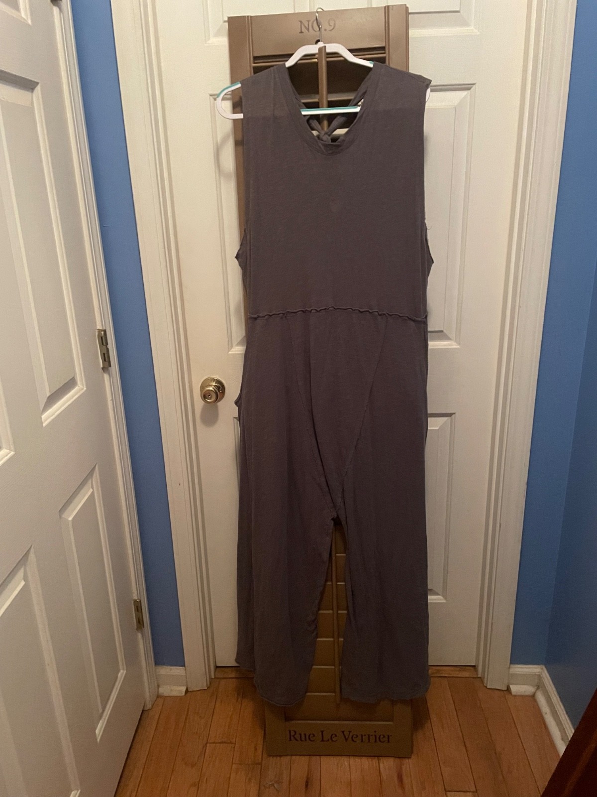Free People Women’s Initimately Homebody Wide leg Charcoal Gray Romper Jumper L