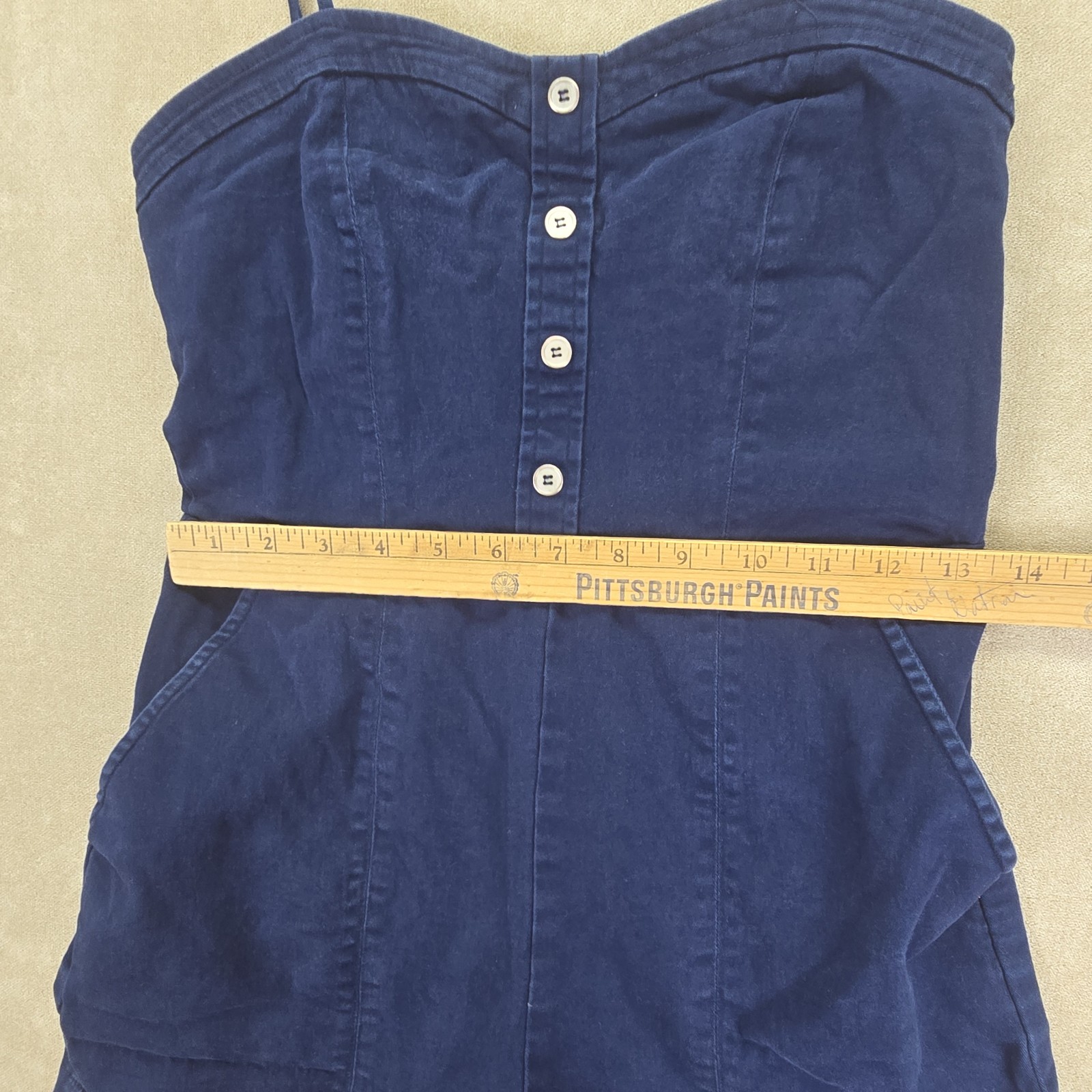 Copper Key Womens 60s Style Tank Top Shorts Romper Navy Blue Size Small