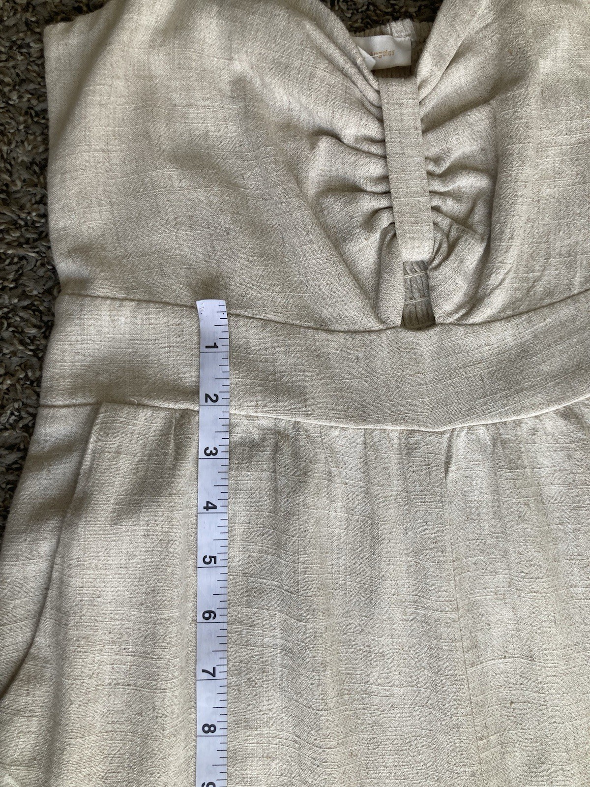 Monceau Los Angeles 70% Rayon 30% Linen Oatmeal Wide-Leg Jumpsuit Size L
