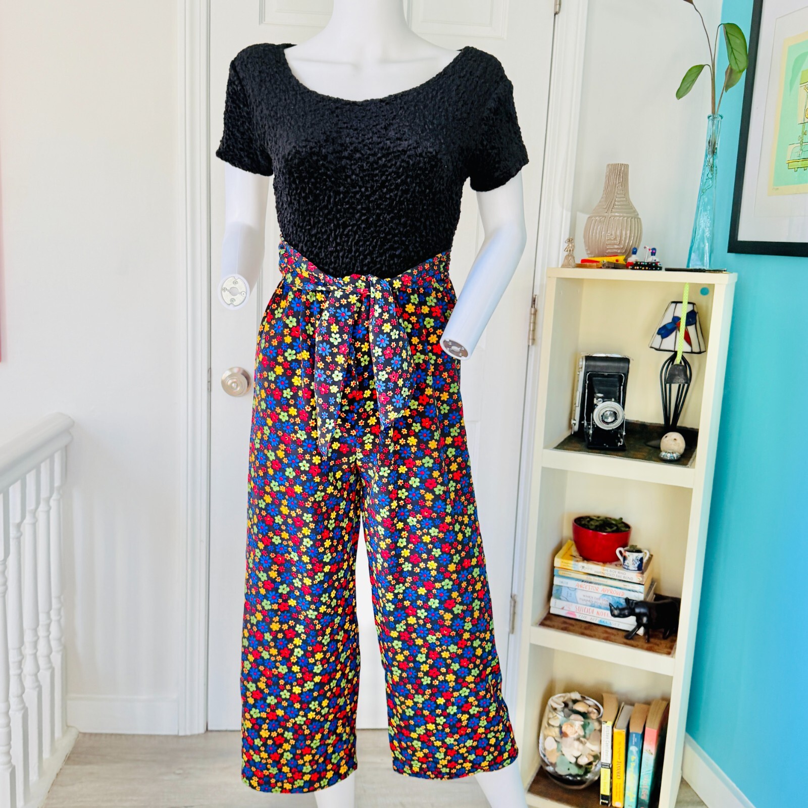 Vintage R-wear Wide Leg Floral Jumpsuit (size S)