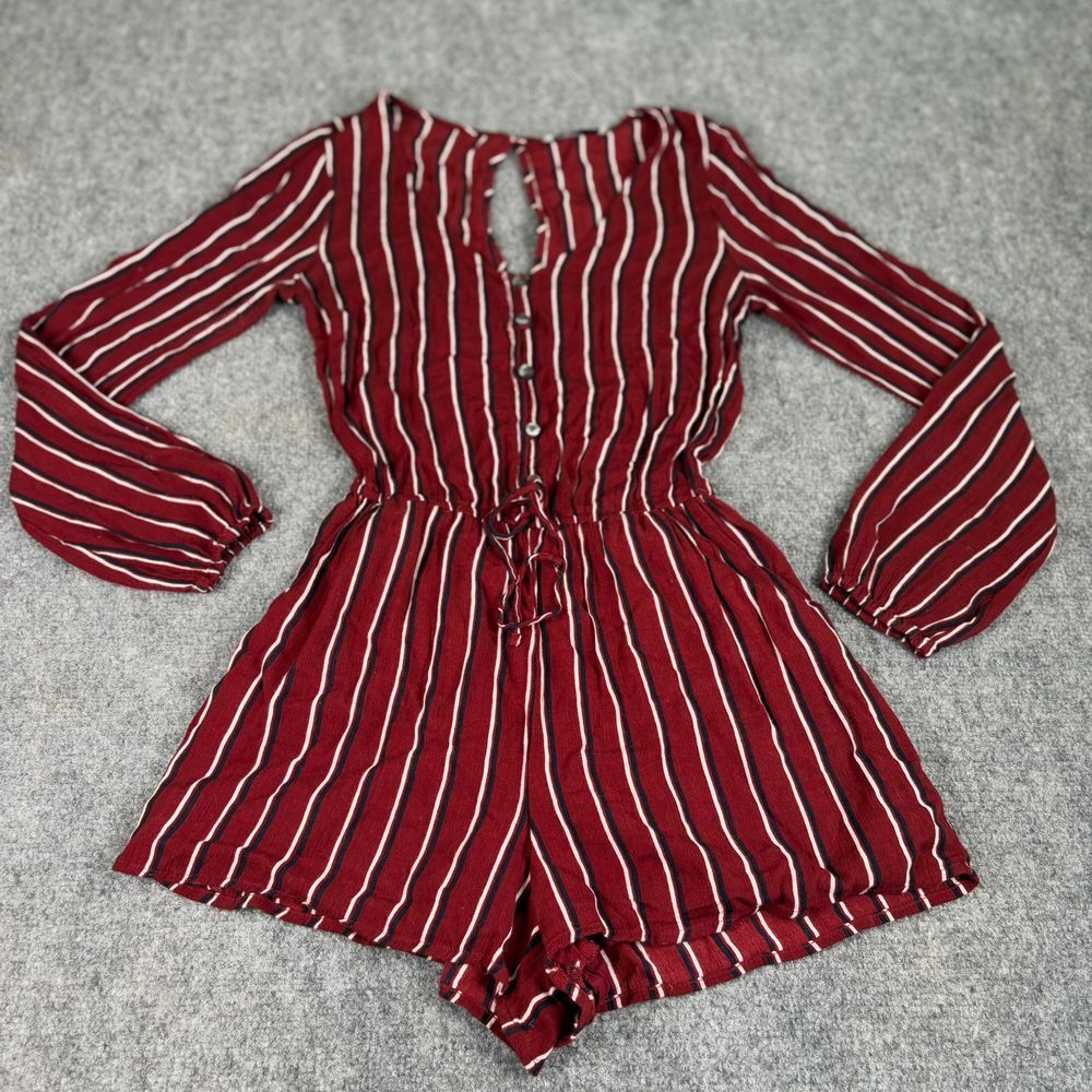 Hollister Romper Women’s S Red White Stripe Y2K Preppy Boho Festival Indie Beach