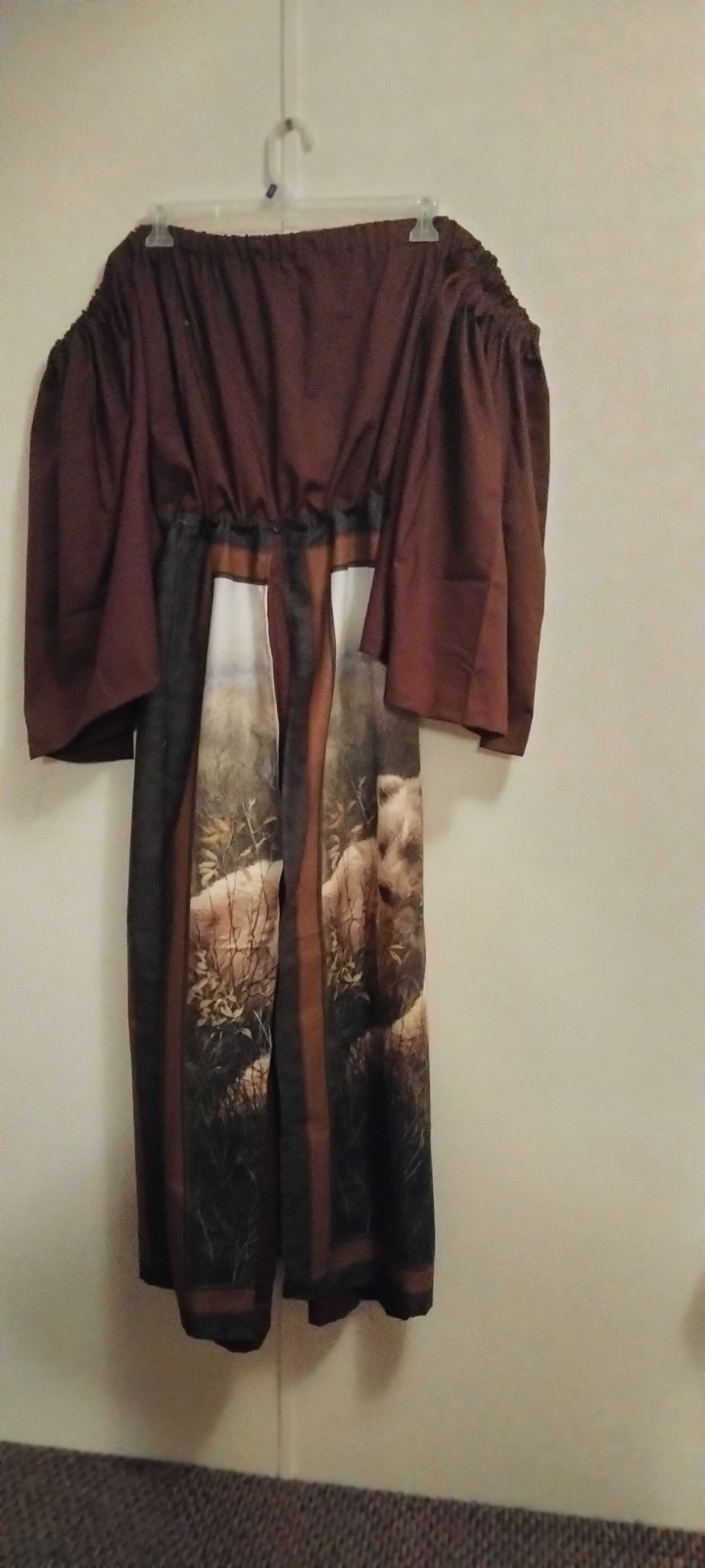 Brown Bears Off The Shoulder Maxi Jumpsuit
