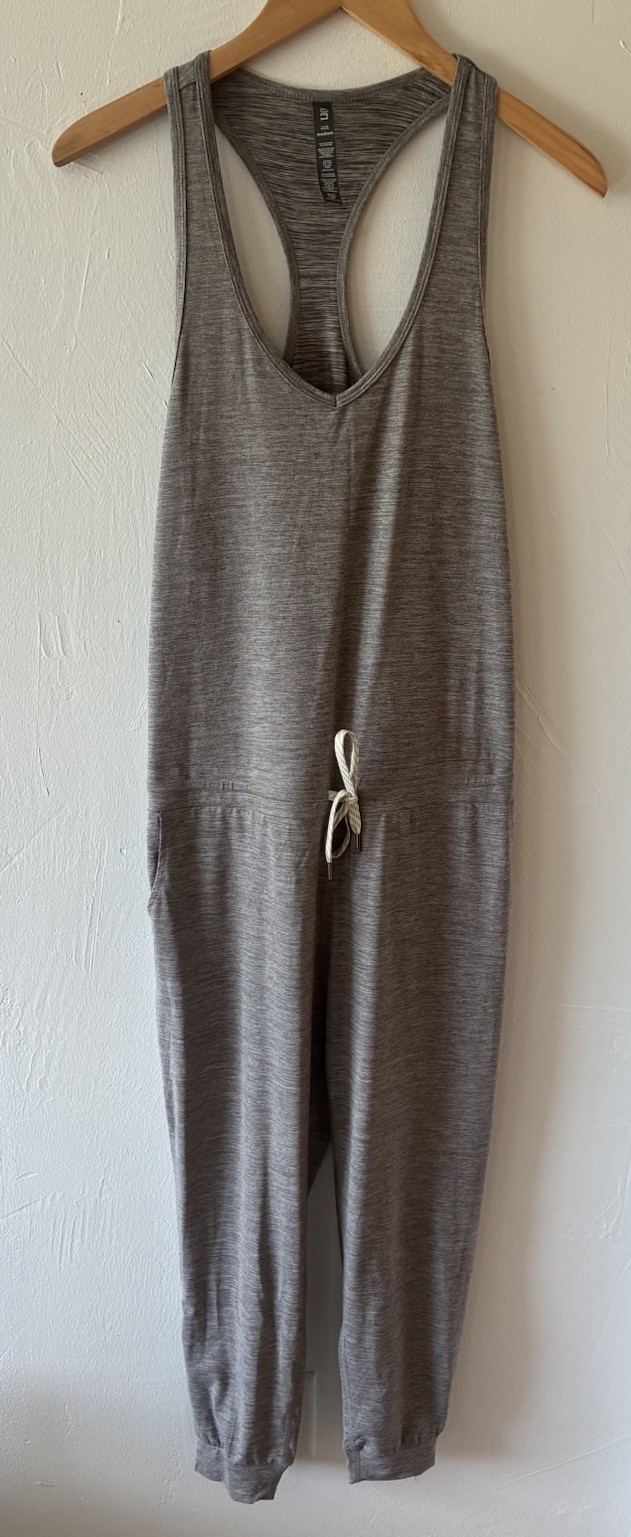 Vuori Womens Lux Sleeveless Jumpsuit One-Piece Jogger Medium Gray