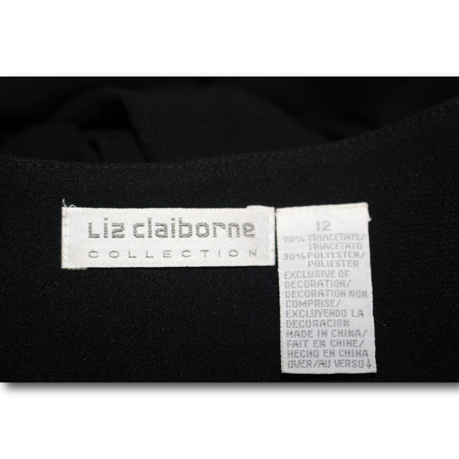 LIZ CLAIBORNE (12) Vintage One Piece Embellished Pantsuit Belted Pockets Black