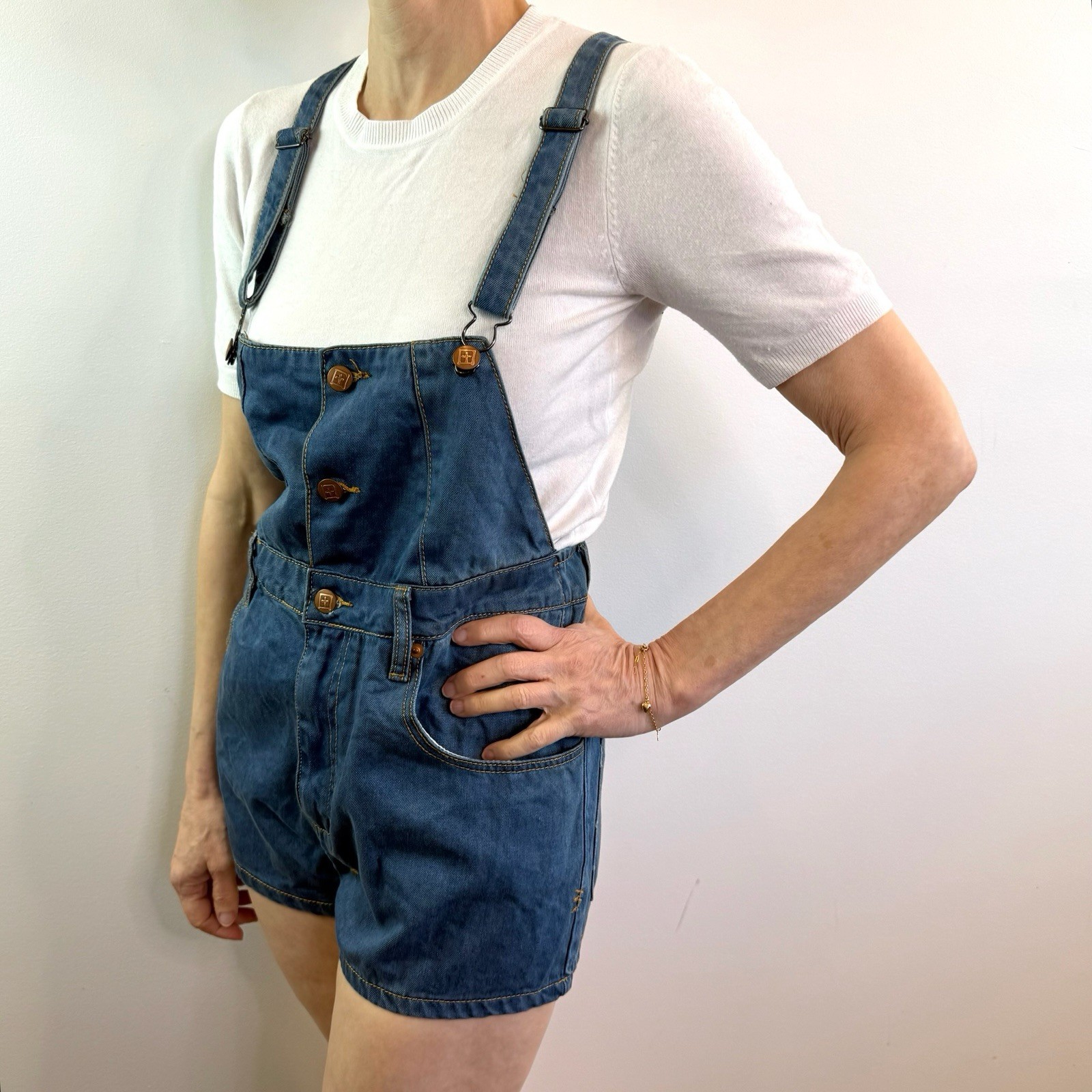 Ksubi Size 26 8 Aus Blue Denim Mikey Short Dungarees Overalls Aus Designer NWT