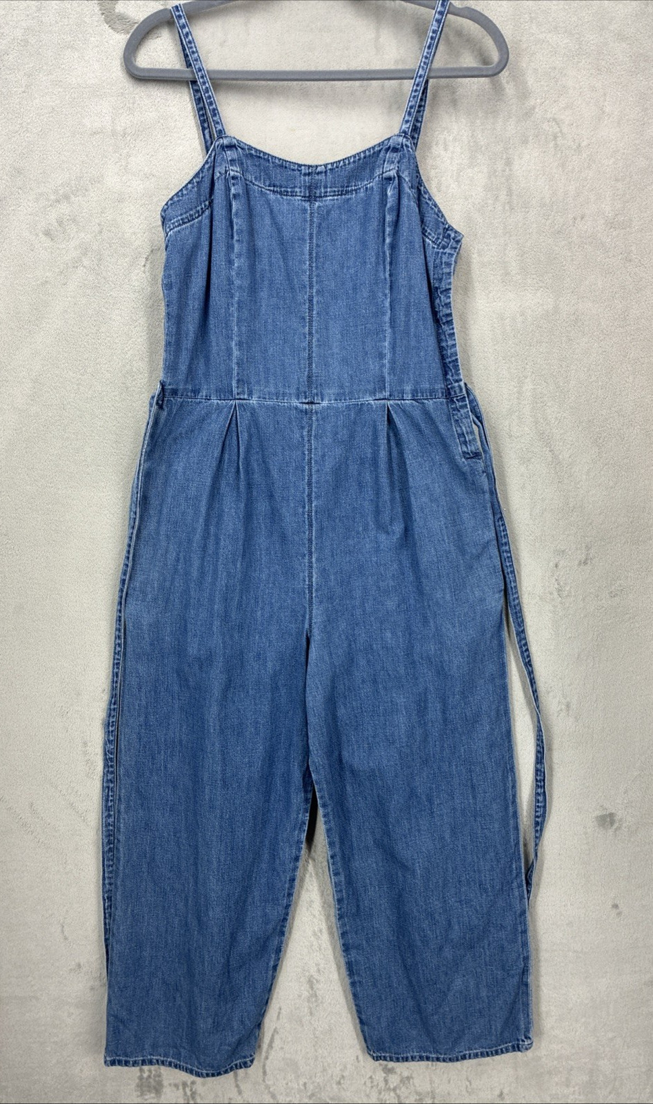 AG Adriano Goldschmied Jumpsuit Blue Denim Giselle Straight Leg Cropped Belted
