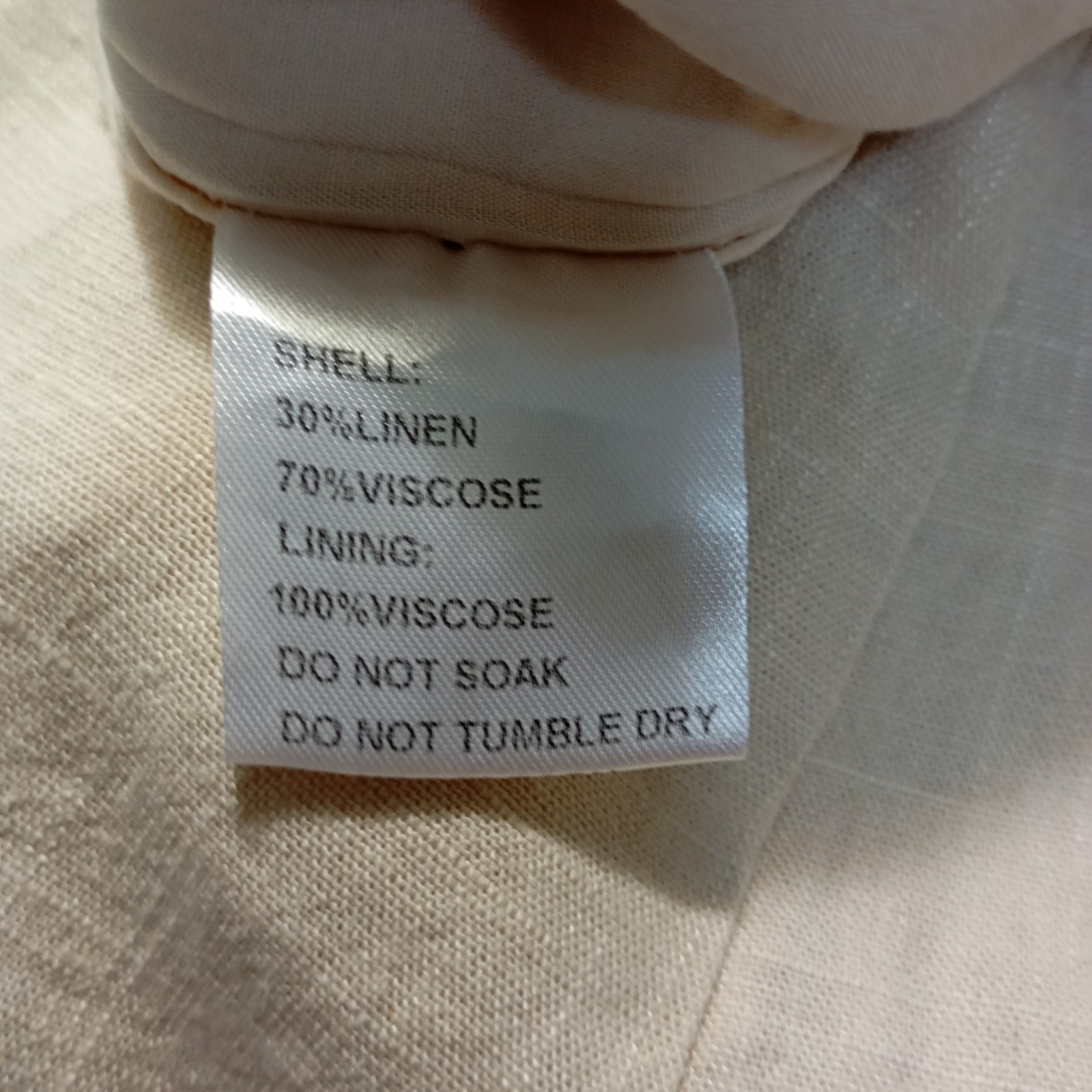 MVN The Label Jumpsuit Beige Sz M Linen Blend Relaxed Fit Lightweight Fabric