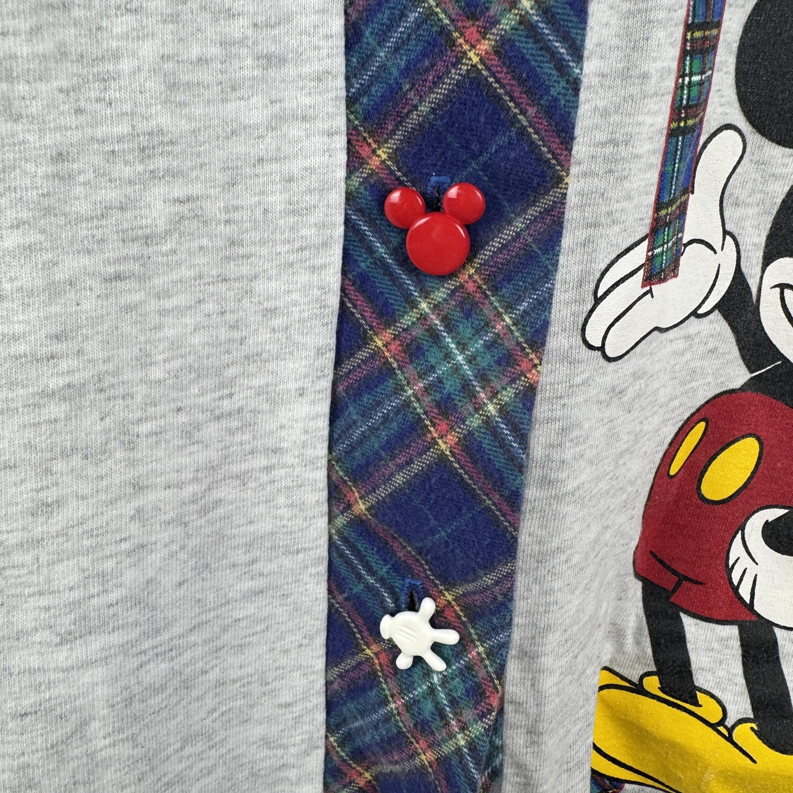 Vintage Mickey & Co Romper Womens Medium Plaid Disney Mickey Mouse 90s Unique