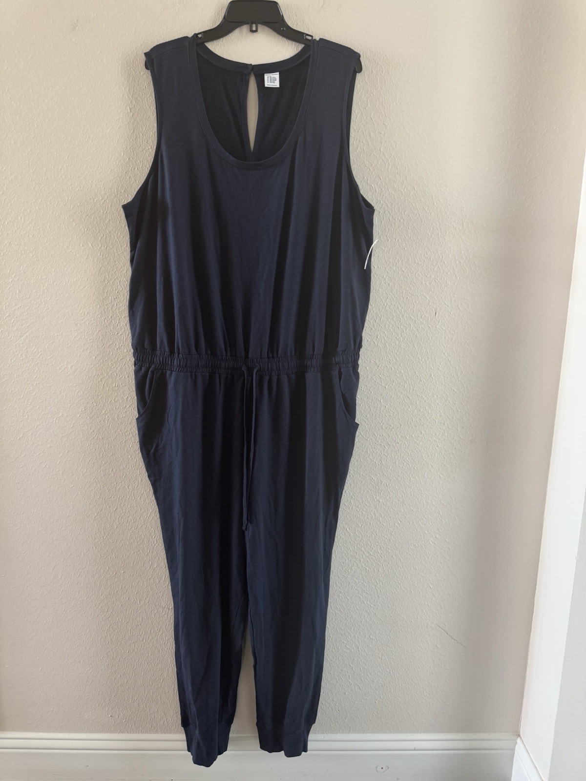 Amazon Essentials Women’s Studio Terry Fleece Jumpsuit plus size 3x blue navy