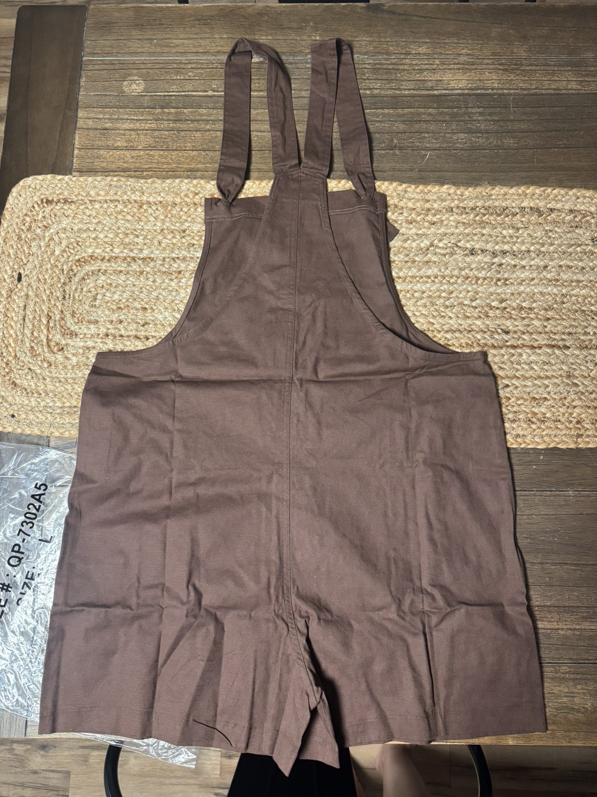 NWT Zenana Brown Woven Romper Overalls Shortalls size Large L