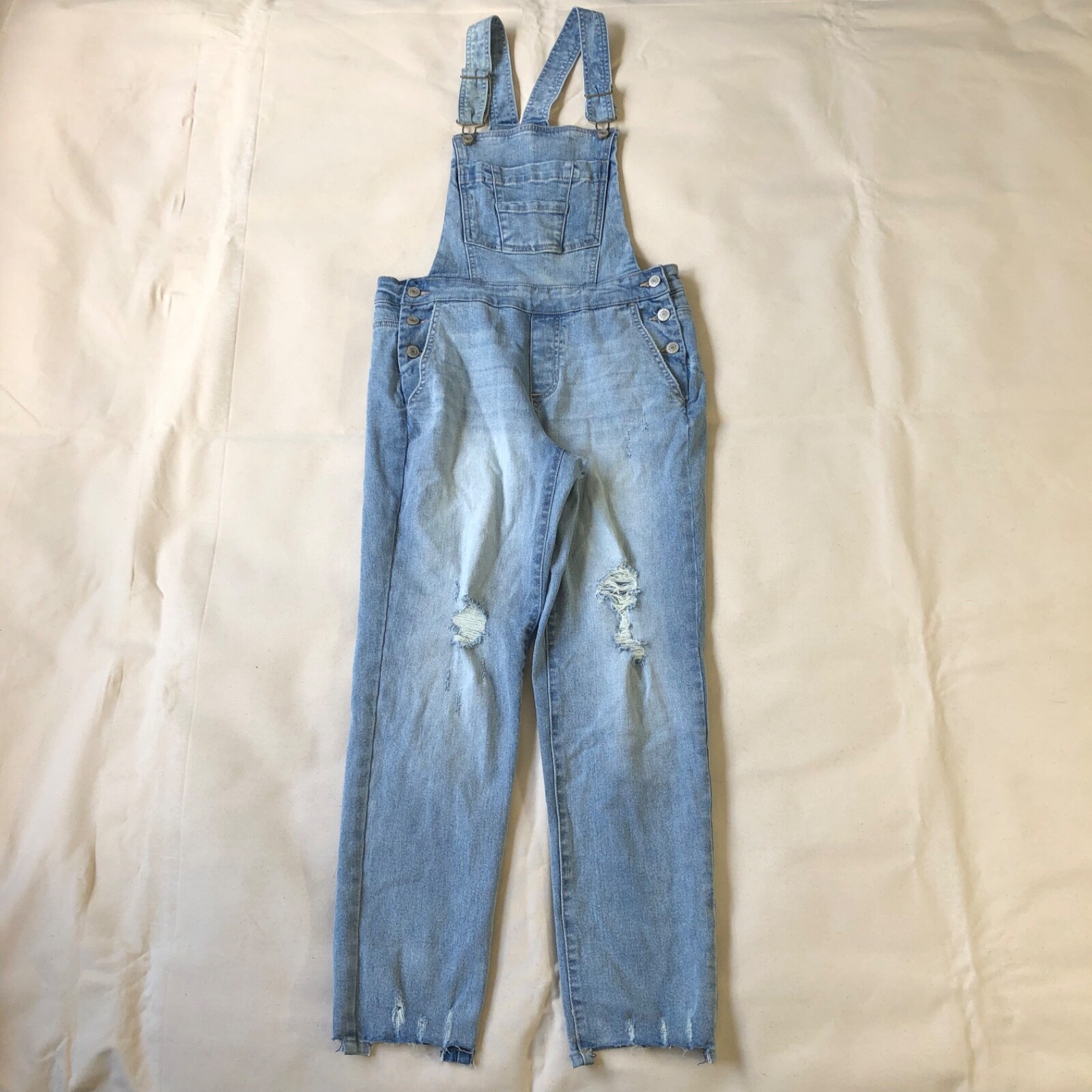 Scoop Retro Denim Overal Distressed Light Wash VG