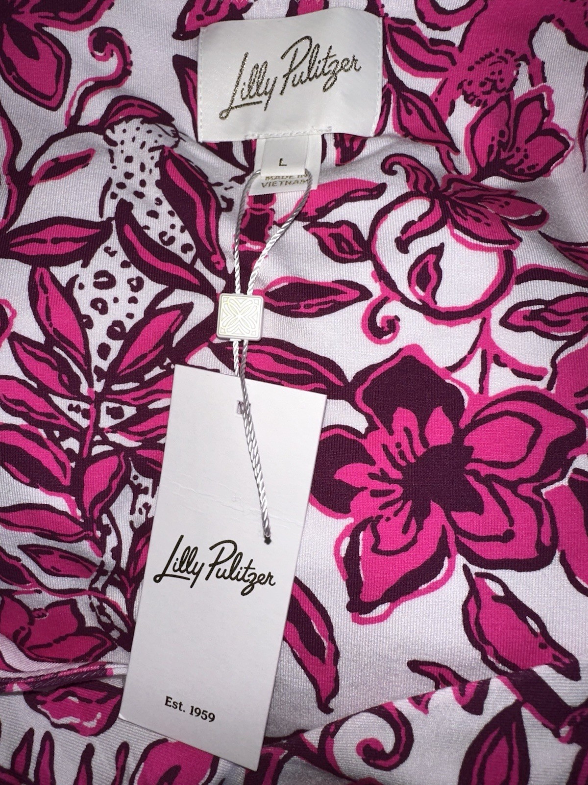 LILLY PULITZER Size L Anne Skirted Romper Elderflower Blossom Lil Escape NWT