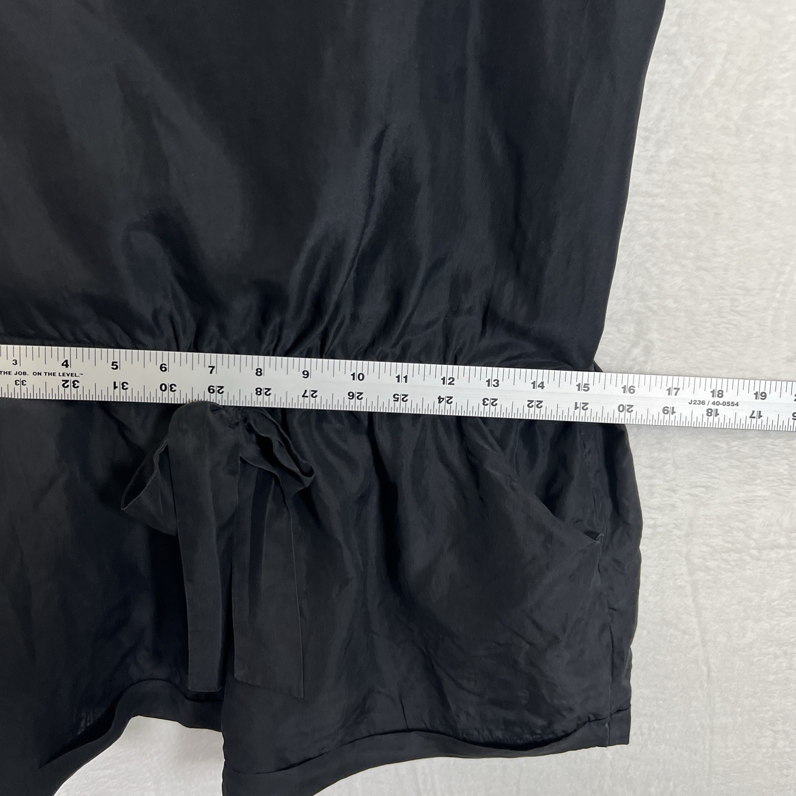 J.Crew Silk Romper Women’s S Black Elastic Waist Waist Tie Adjustable Straps
