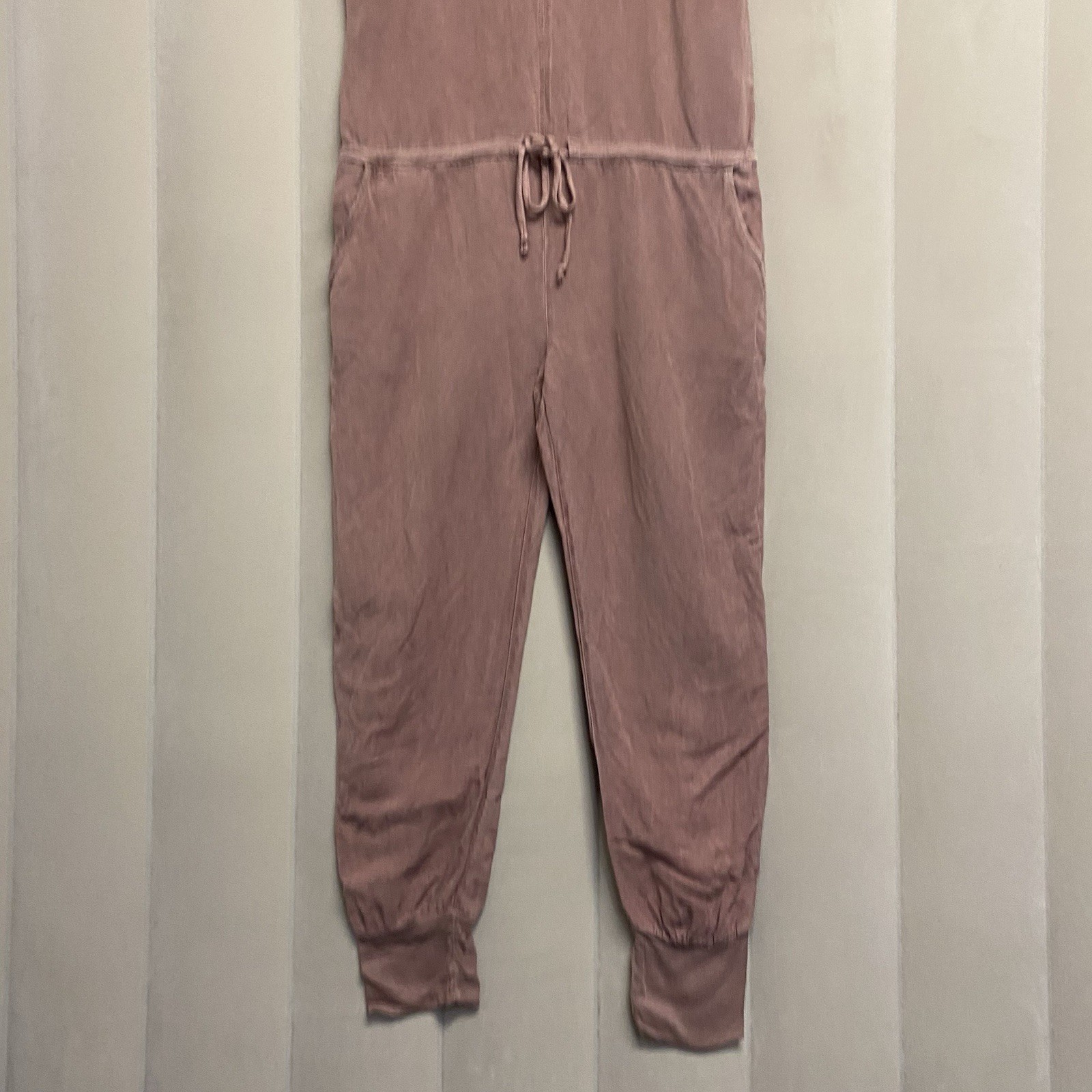 Young Fabulous & Broke YFB Womens Jumpsuit XS Linen Blend Tapered Leg Dusty Rose