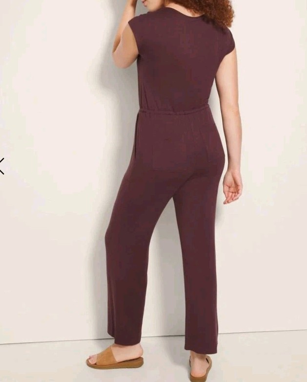 Soma Wide Leg V Neckline Jumpsuit BROWN NWT $89.50 M