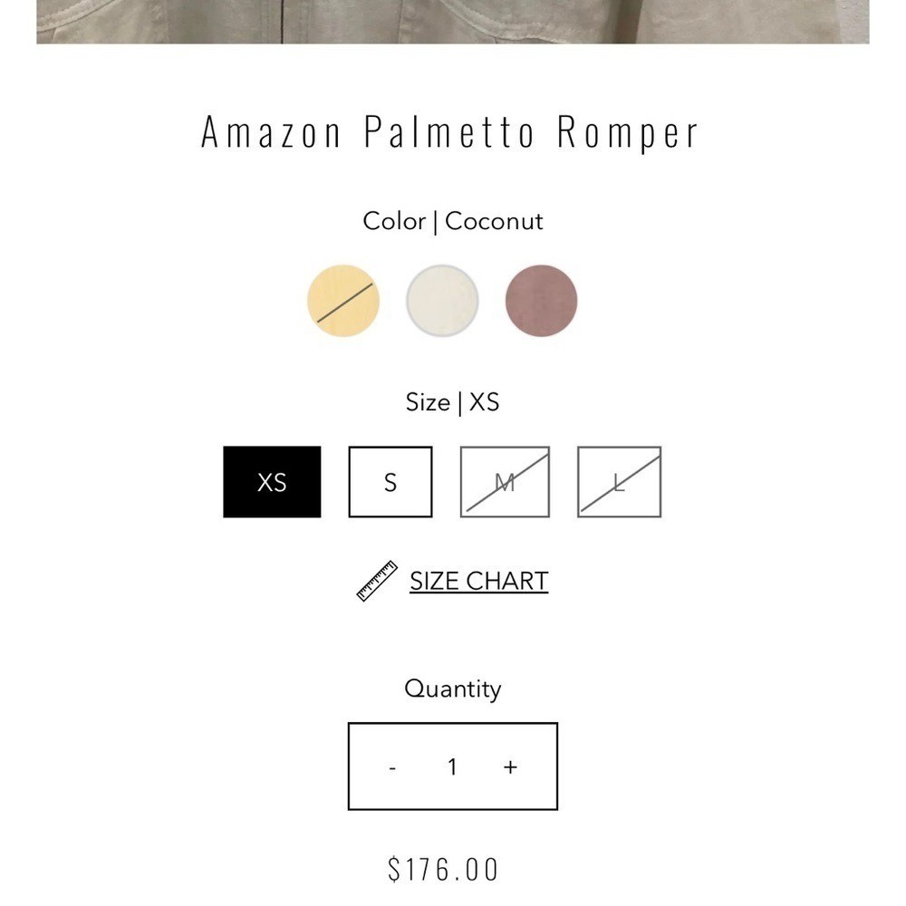 $176 Jen’s Pirates Booty Amazon Palmetto Romper (sold out in this color) M/L