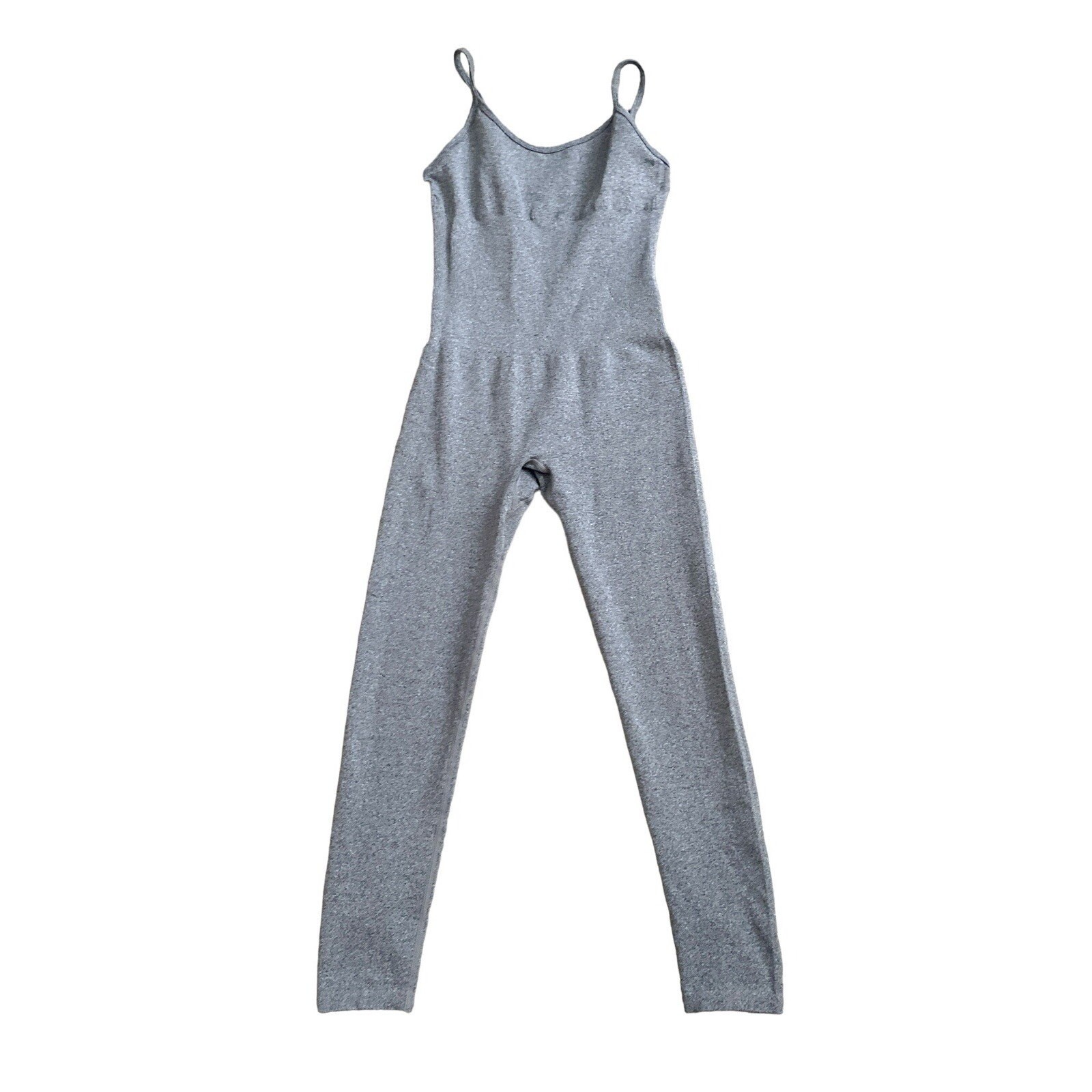 Womens Small Gray Shaping Jumpsuit Seamless Cami Bodysuit One Piece Stretch