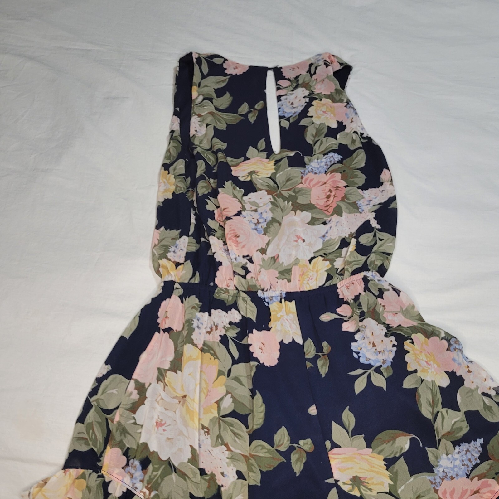 Show Me Your Mumu Romper Floral Riri XS EUC Navy Romantic Ruffles