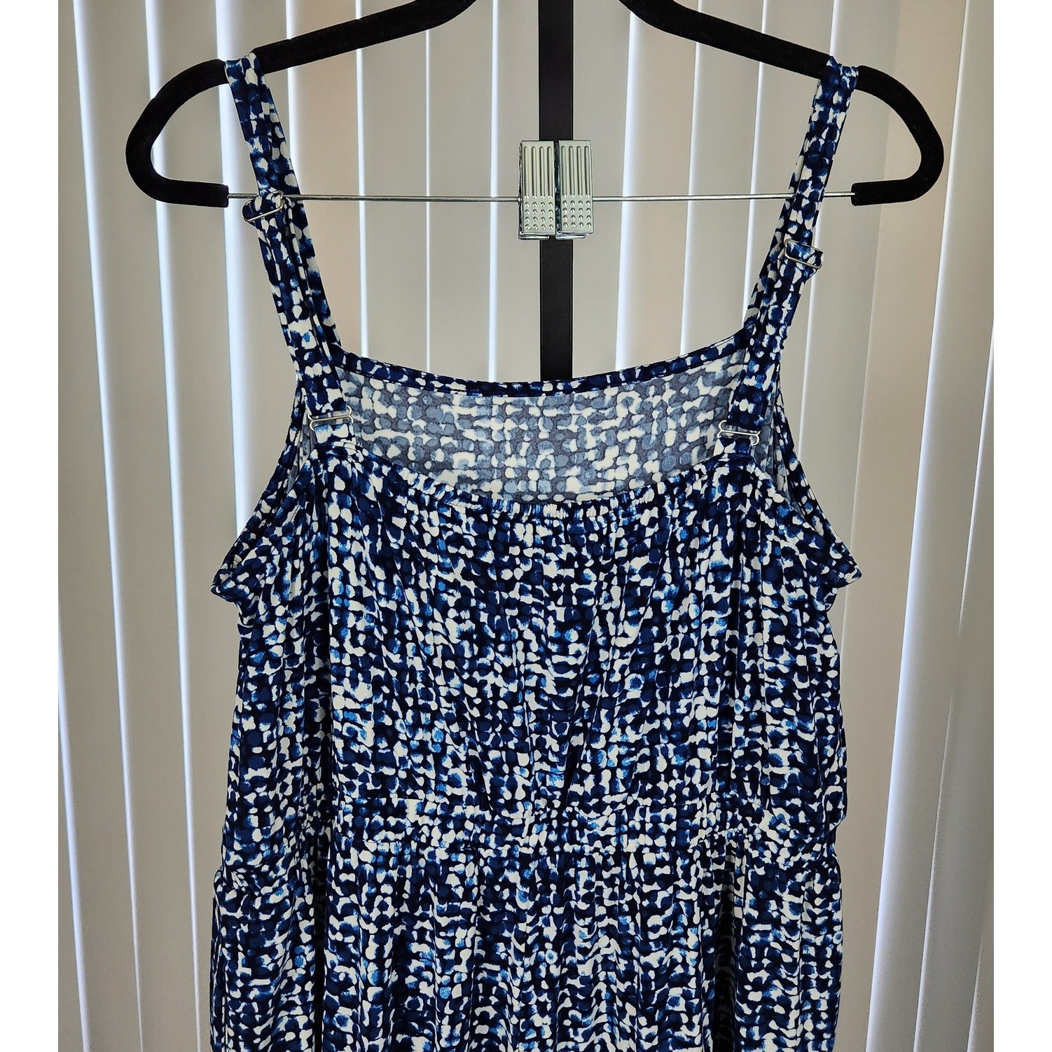 Lane Bryant Jersey Jumpsuit Wide Leg Empire Elastic Waist Blue White Size 18/20