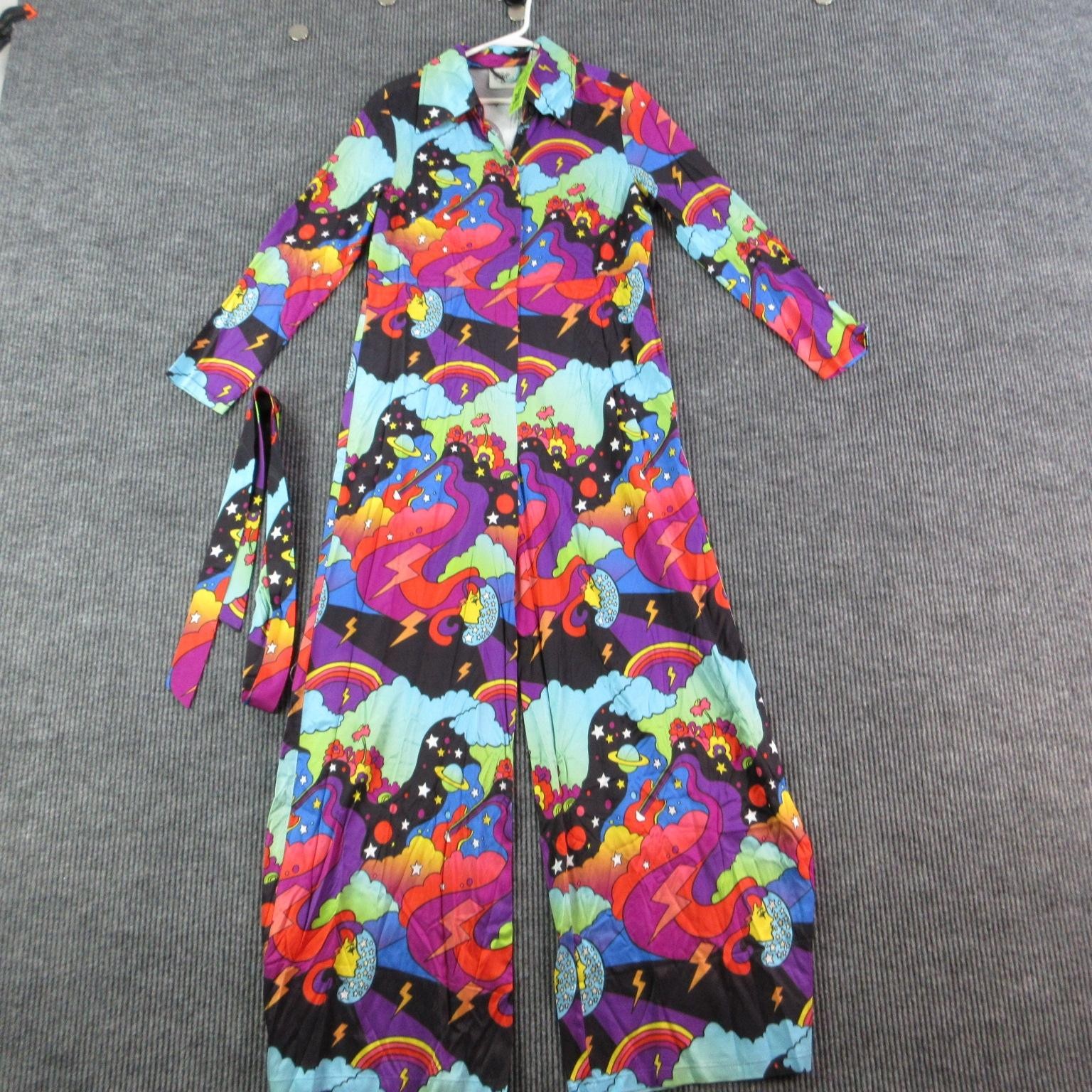 The Hippie Shake Jumpsuit Womens US 8 Multicolor Geometric Viscose Belted NWT