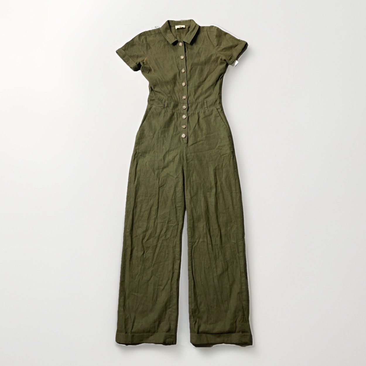 Sezane Bennie jumpsuit khaki us 4 36 Army Green New York Stroll Style