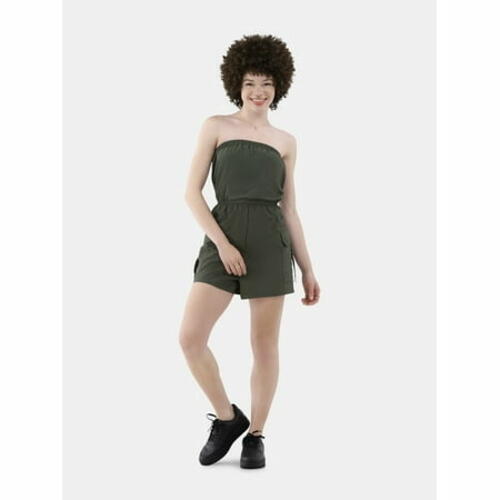 No Boundaries Womens Romper Size M Sea Turtle Utility Cargo Strapless Shorts