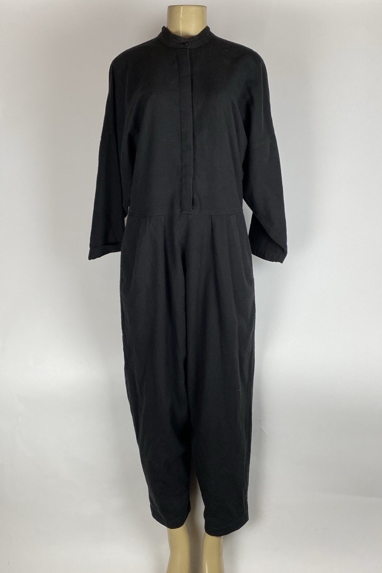 BLACK CRANE COTTON / WOOL JUMPSUIT WOMENS SIZE XS