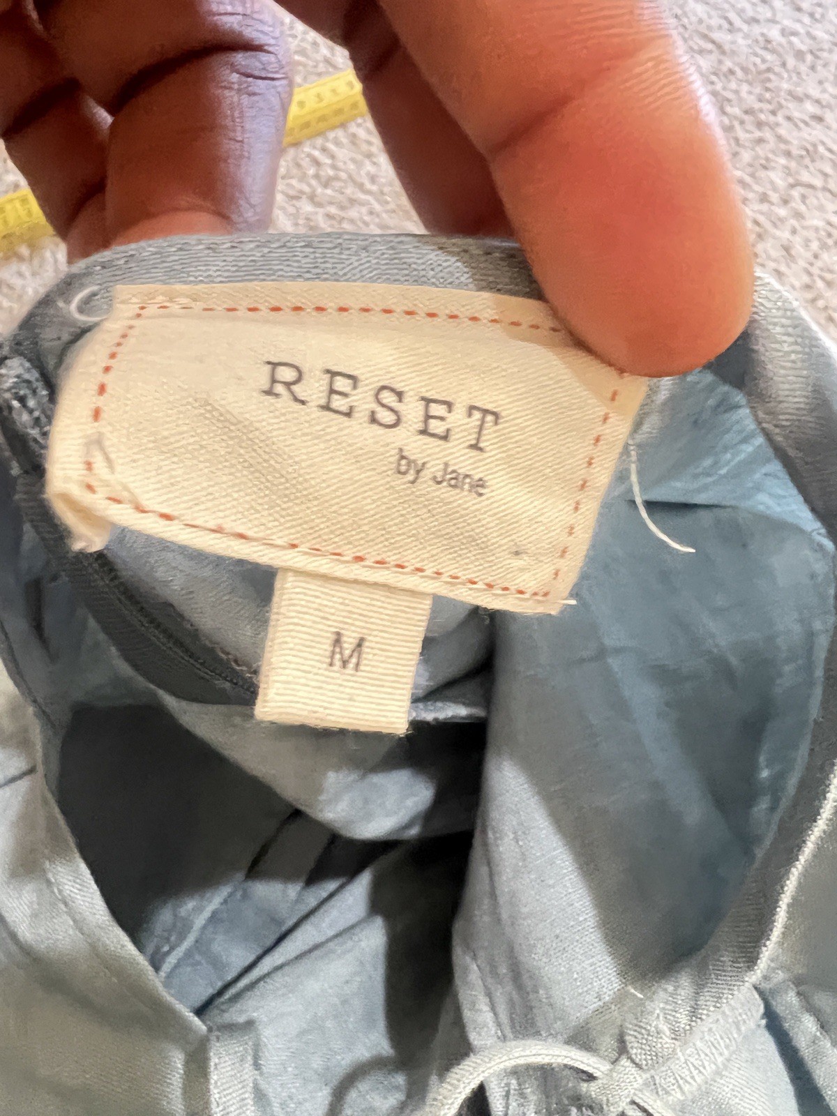 Reset blue adjustable open back culotte jumpsuit pockets summer beach medium