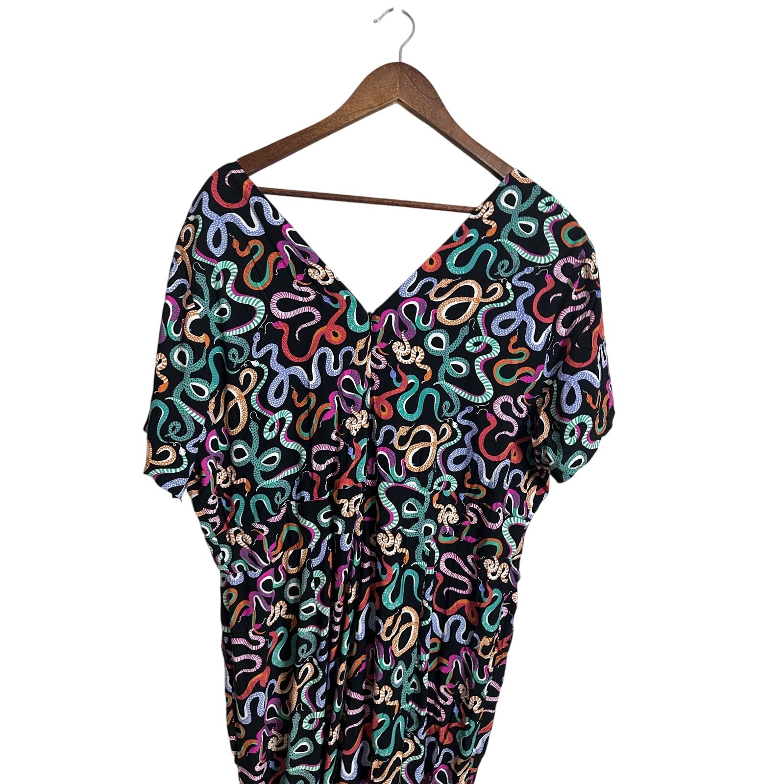 Joanie Clothing Savannah Multi Snake Print Jumpsuit Multicolor Womans 18