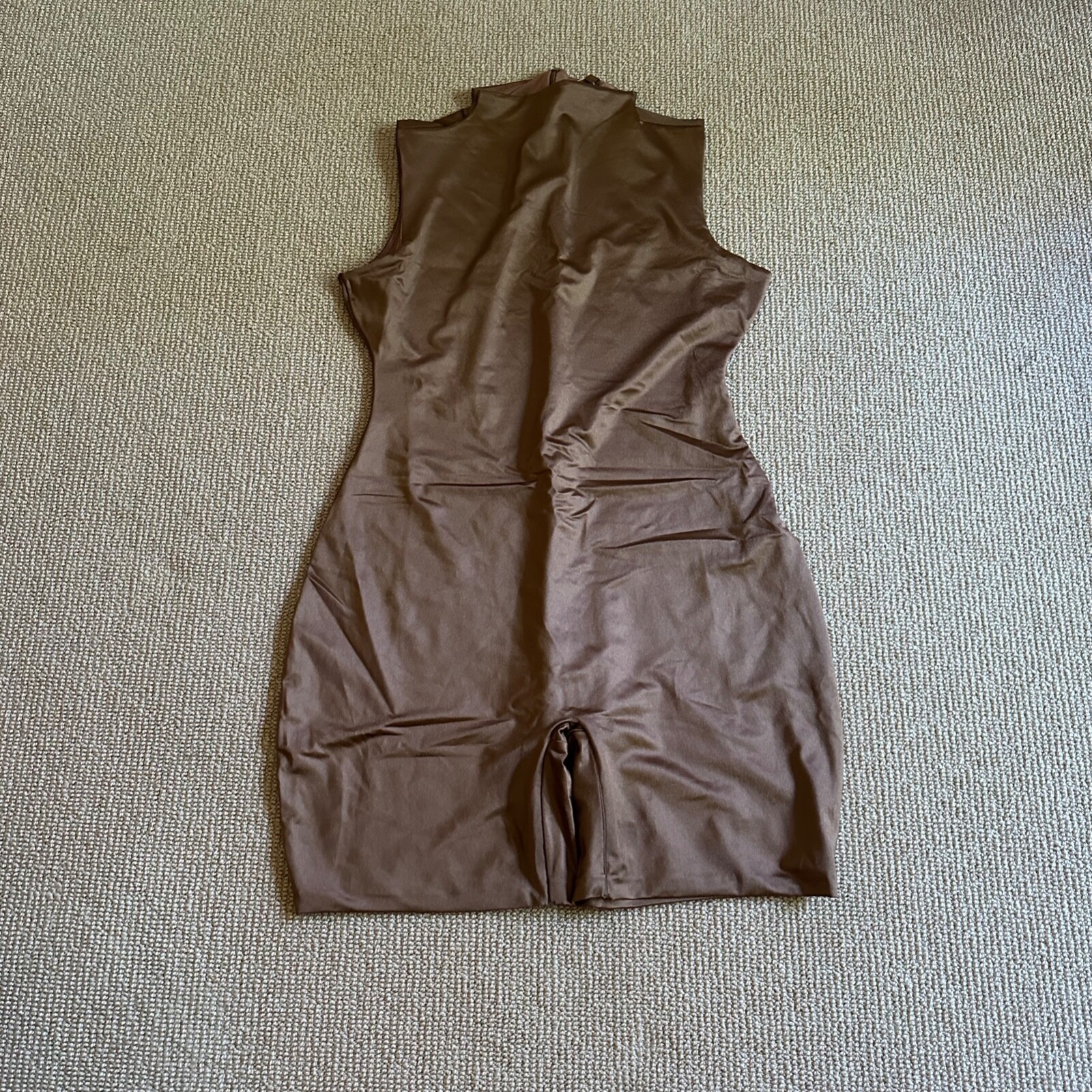Skims Caramel Shine All In One Mock Neck Mid ThighJumpsuit, Size 3X NWT