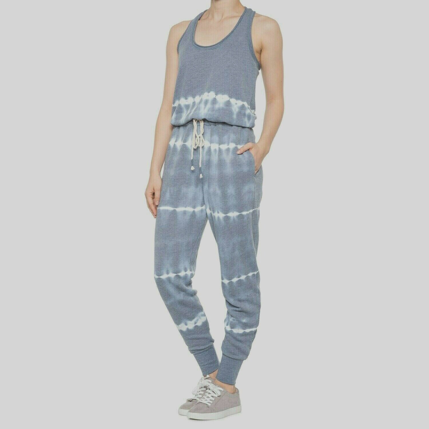 YFB Young Fabulous Broke Terry Jumpsuit Racerback Tie Dye Pocket Stretch NWT$199