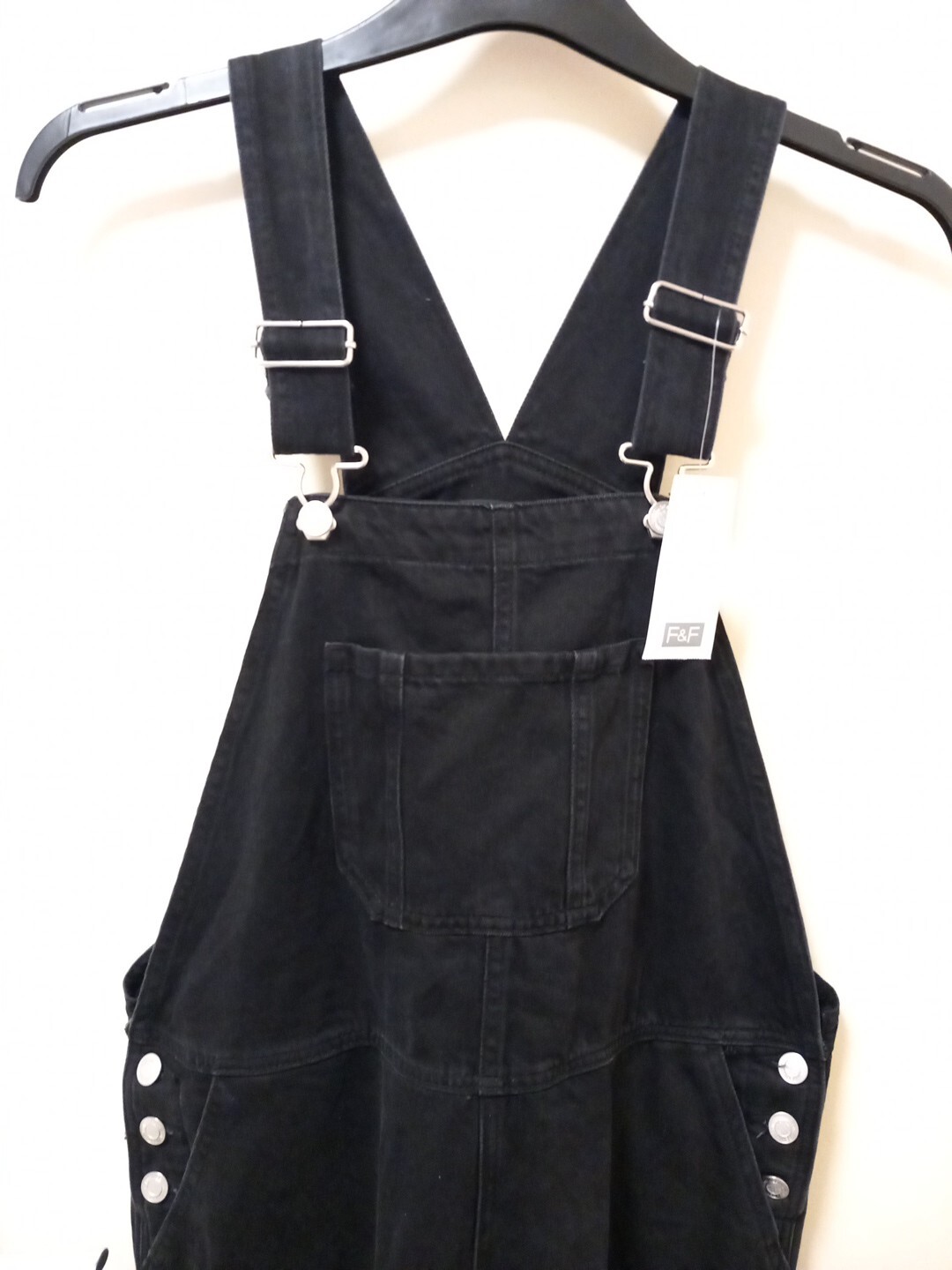 Womens Dungarees Playsuit JumpSuits Black Size M/12-14 EU40-42 Waist 29.5-31.5in