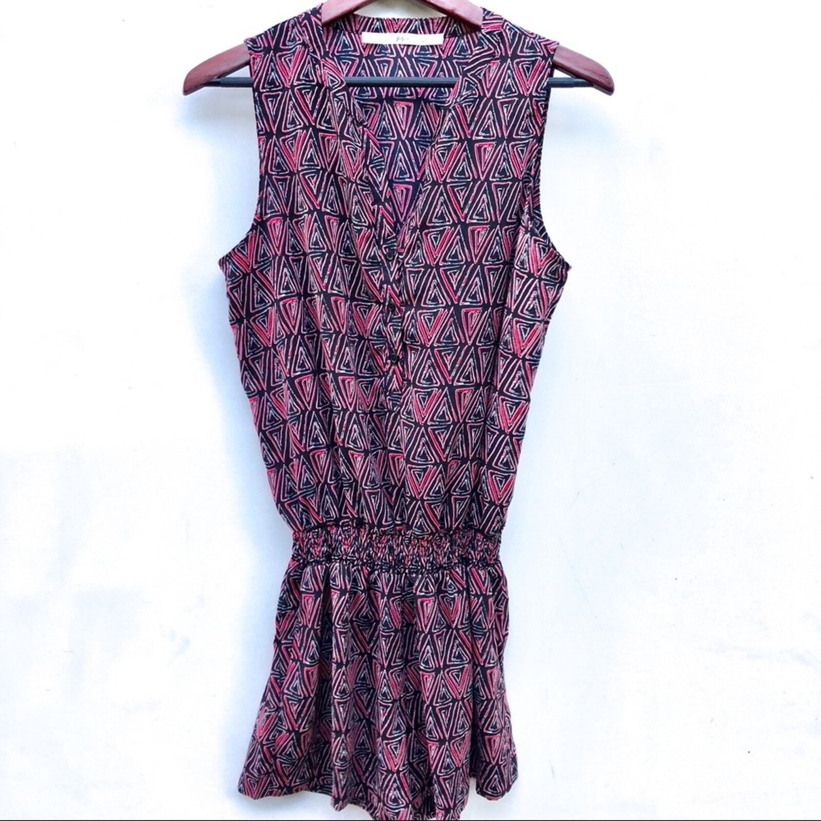 Gibson Women’s Romper Medium Sleeveless Shorts Burgundy Black White NWOT
