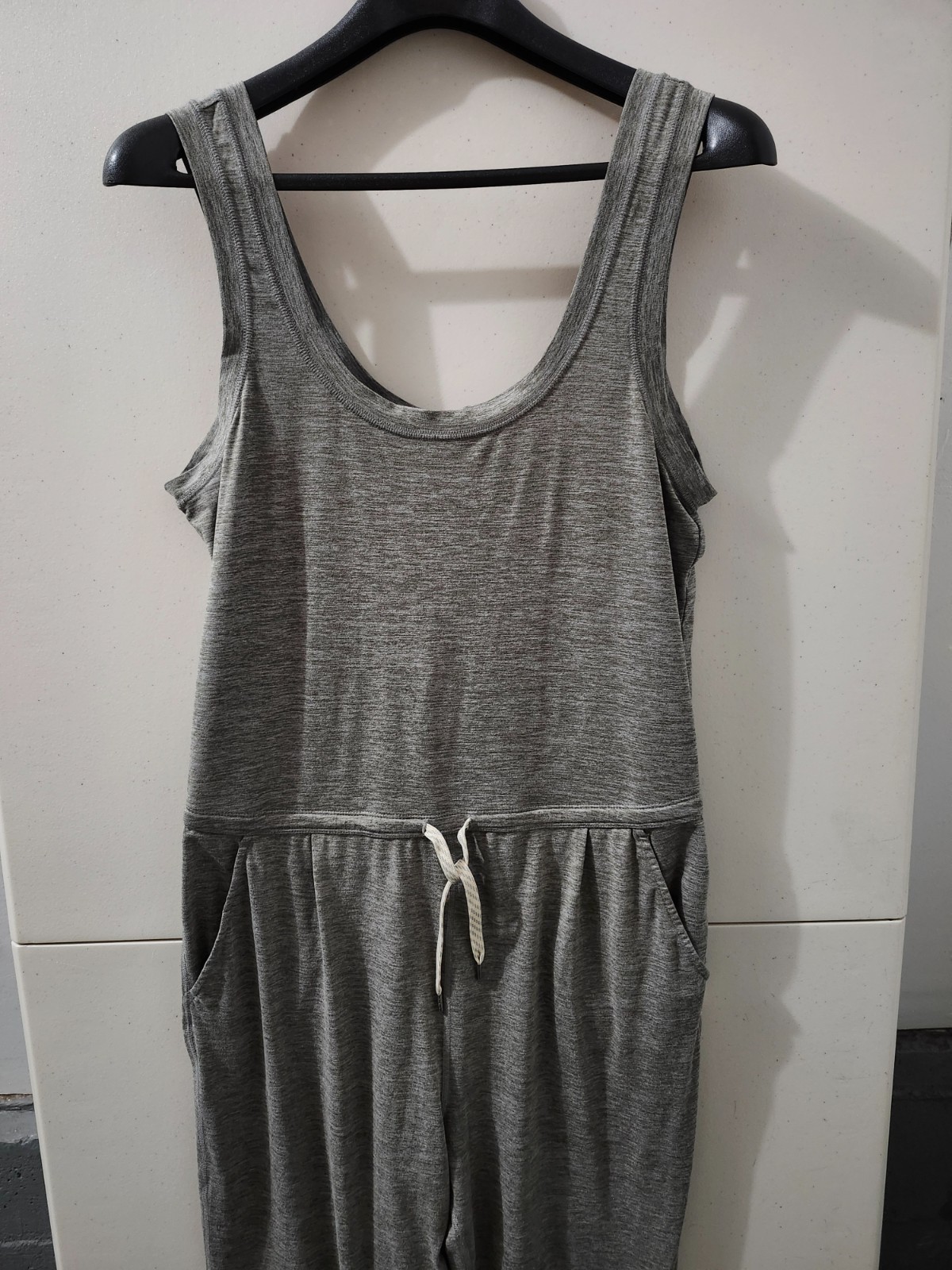 Vuori Jumpsuit Womens S Gray Lux Harem Sleeveless Tank Drawstring Taper Stretch