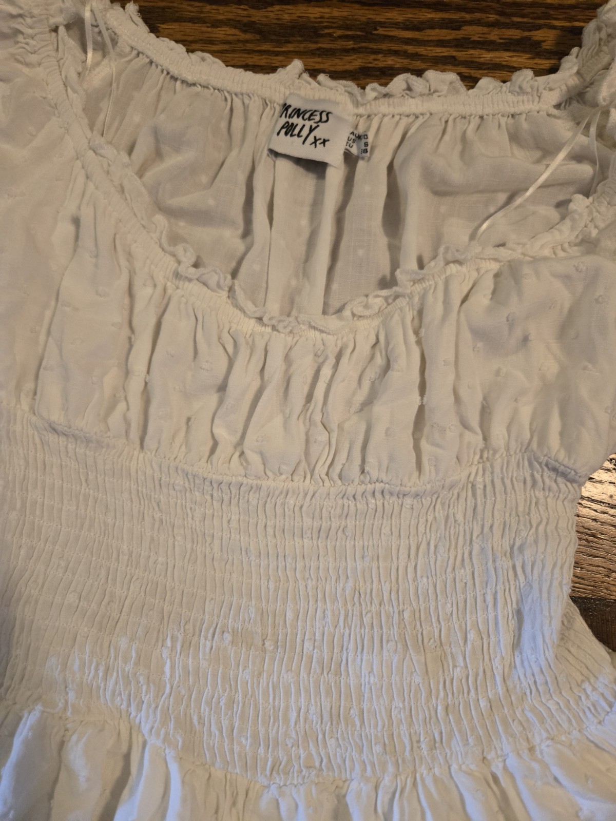 Princess Polly Love Galore White Tiered Romper Women’s Size 6