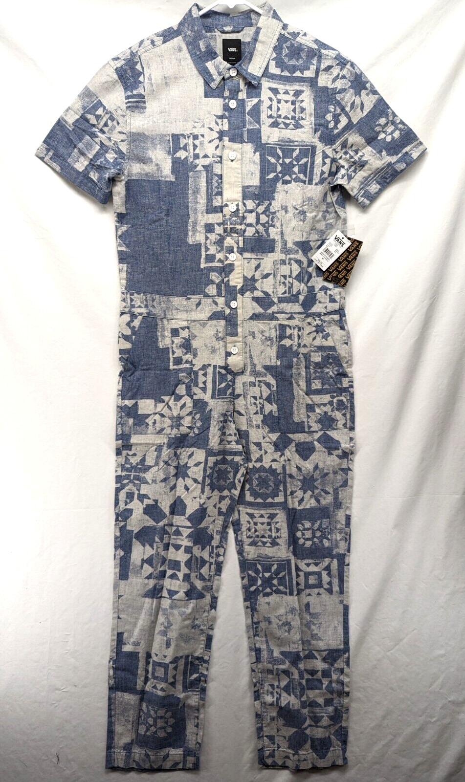 Vans Women’s Morro Coveralls Jumpsuit Blue Patchwork Brand new.