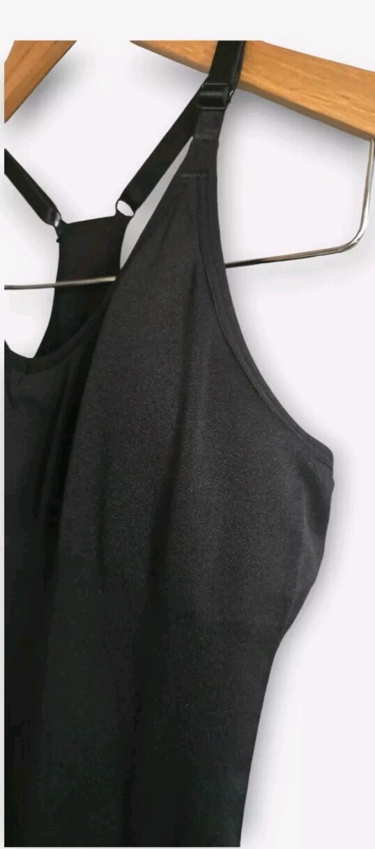 VS Pink Active Jumpsuit Womens Large Black Racerback Shelf Bra Athleisure NWT