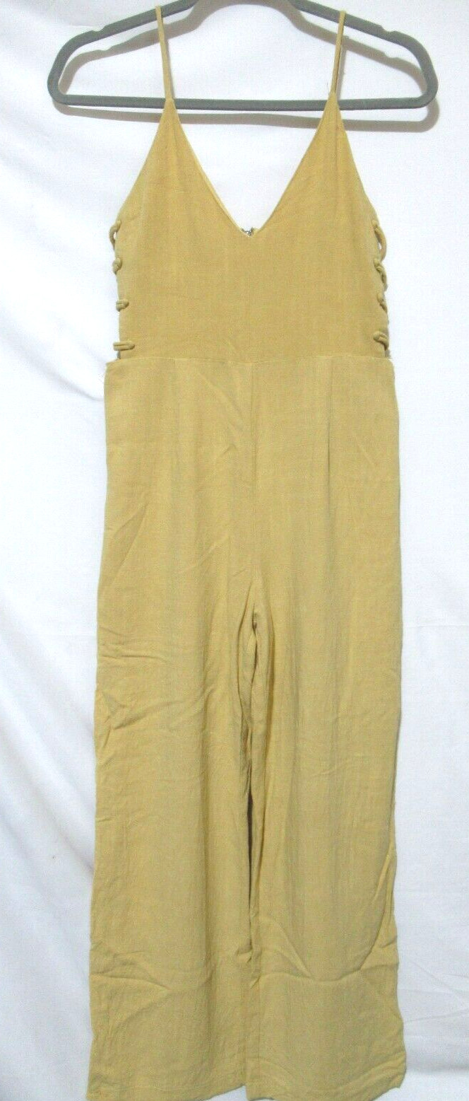 Cage Brand Women’s Small Mustard Yellow Sleeveless Rayon/Linen Jumpsuit/Romper