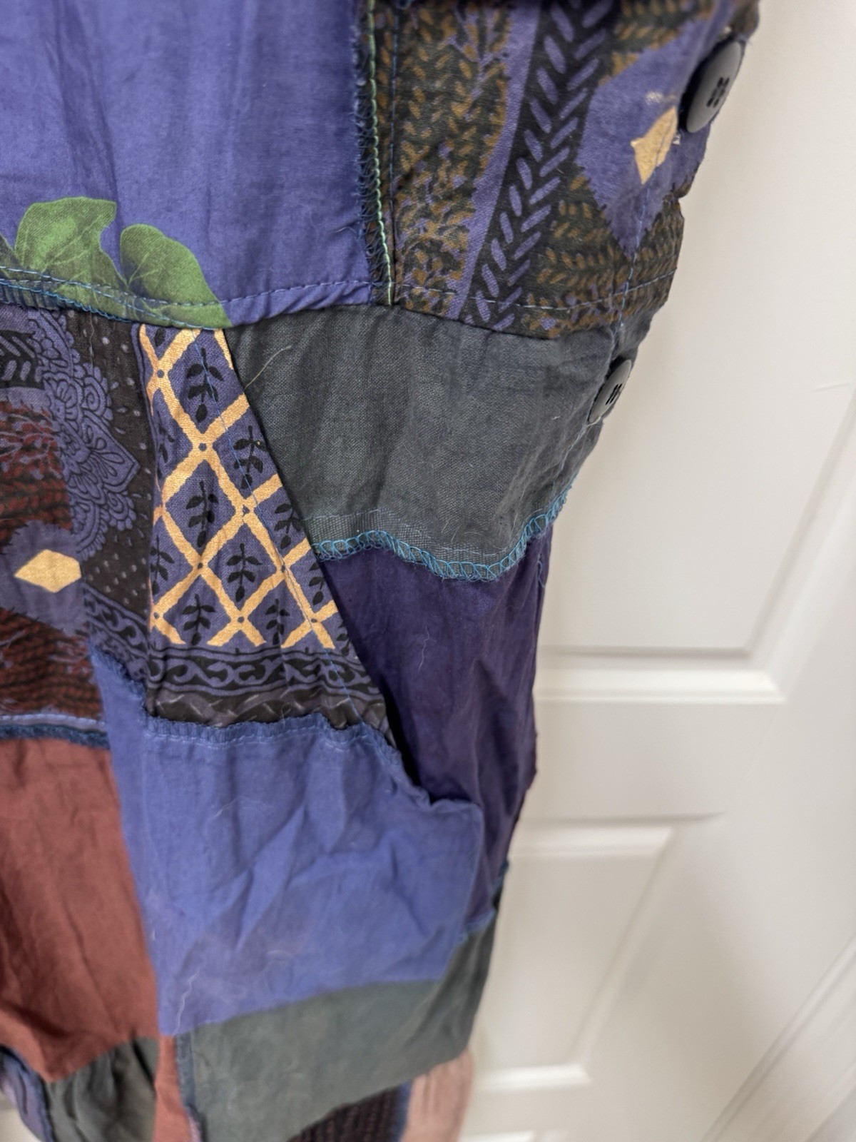 Ashley Taylor Patchwork Jumpsuit Overalls One Size Boho Hippie Festival NWT A3